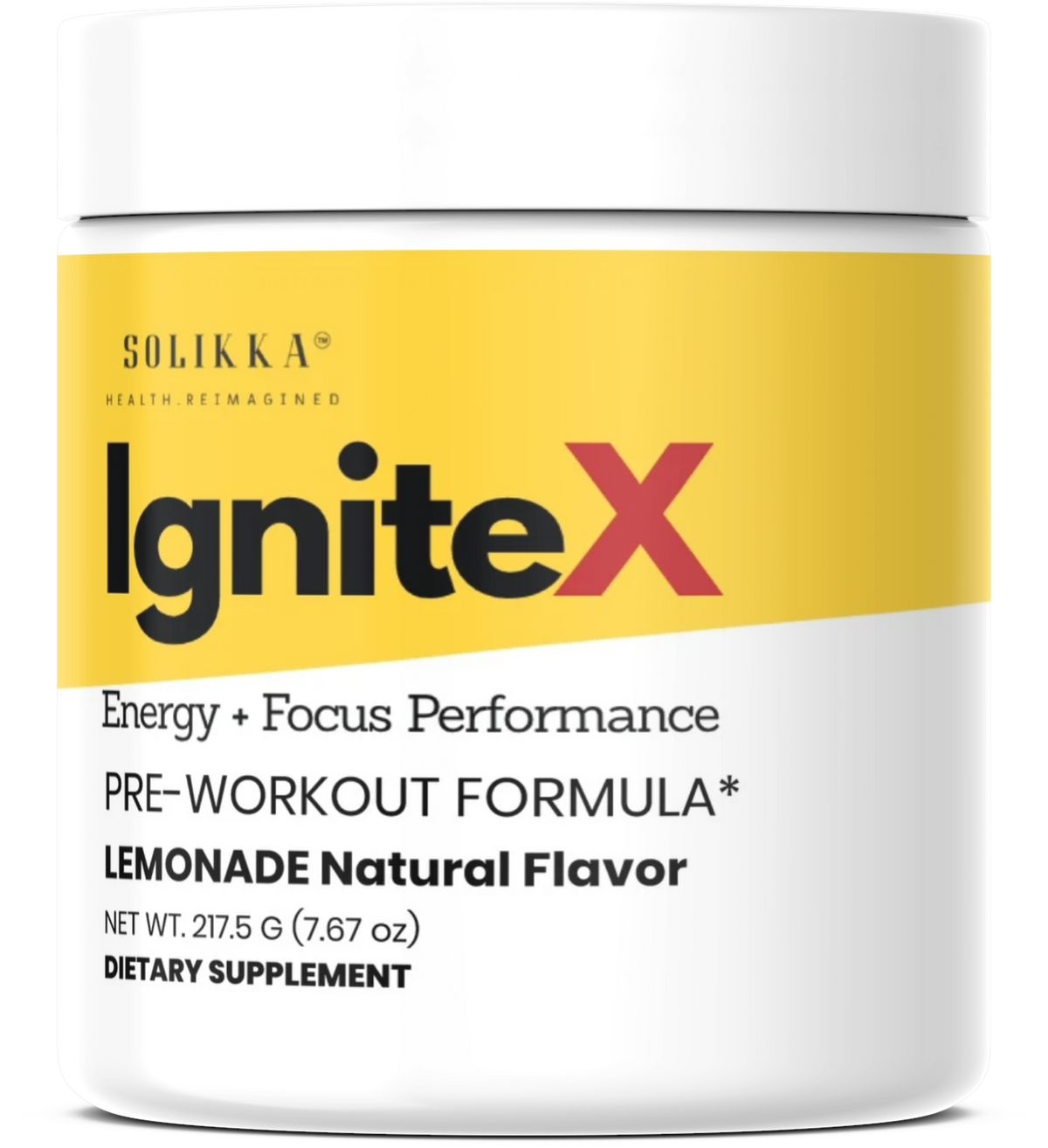 IgniteX Pre-Workout Formula – Energy + Focus Performance, Lemonade (30 Servings)