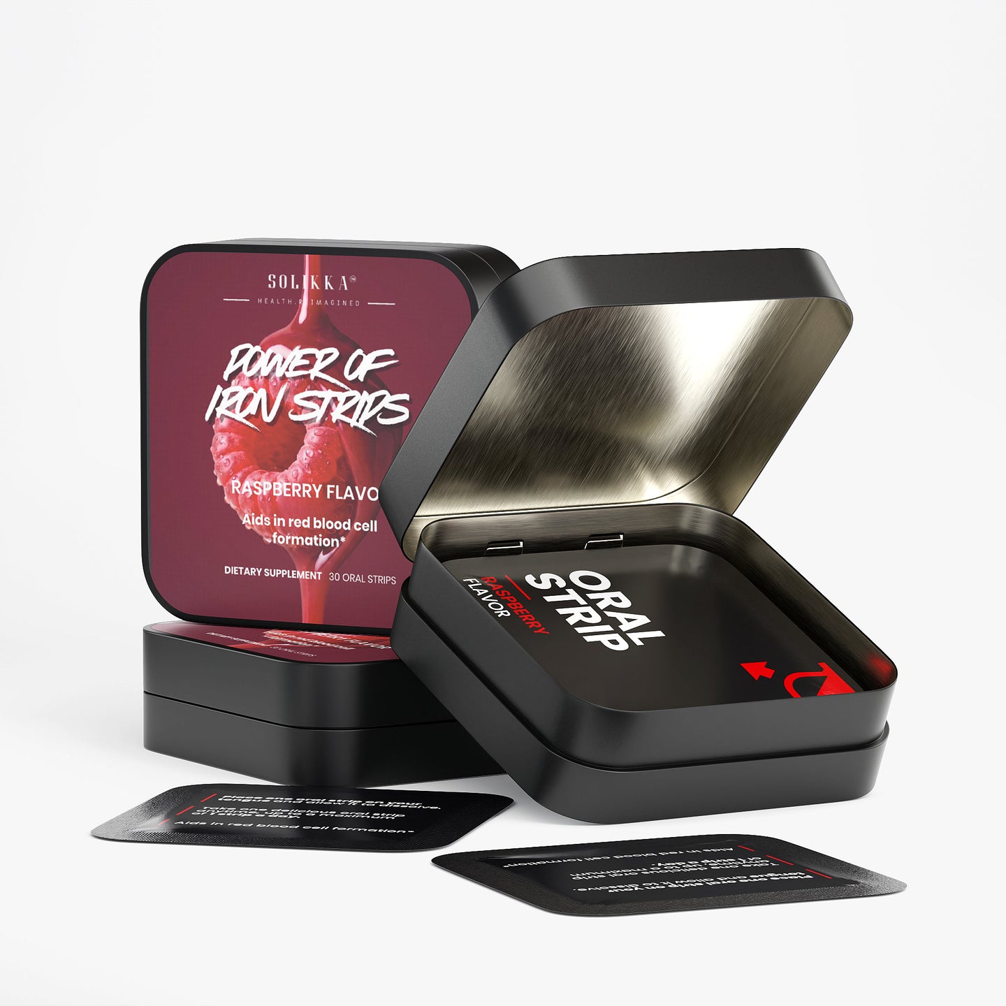 Power of Iron Raspberry Flavor 30 Oral Strips