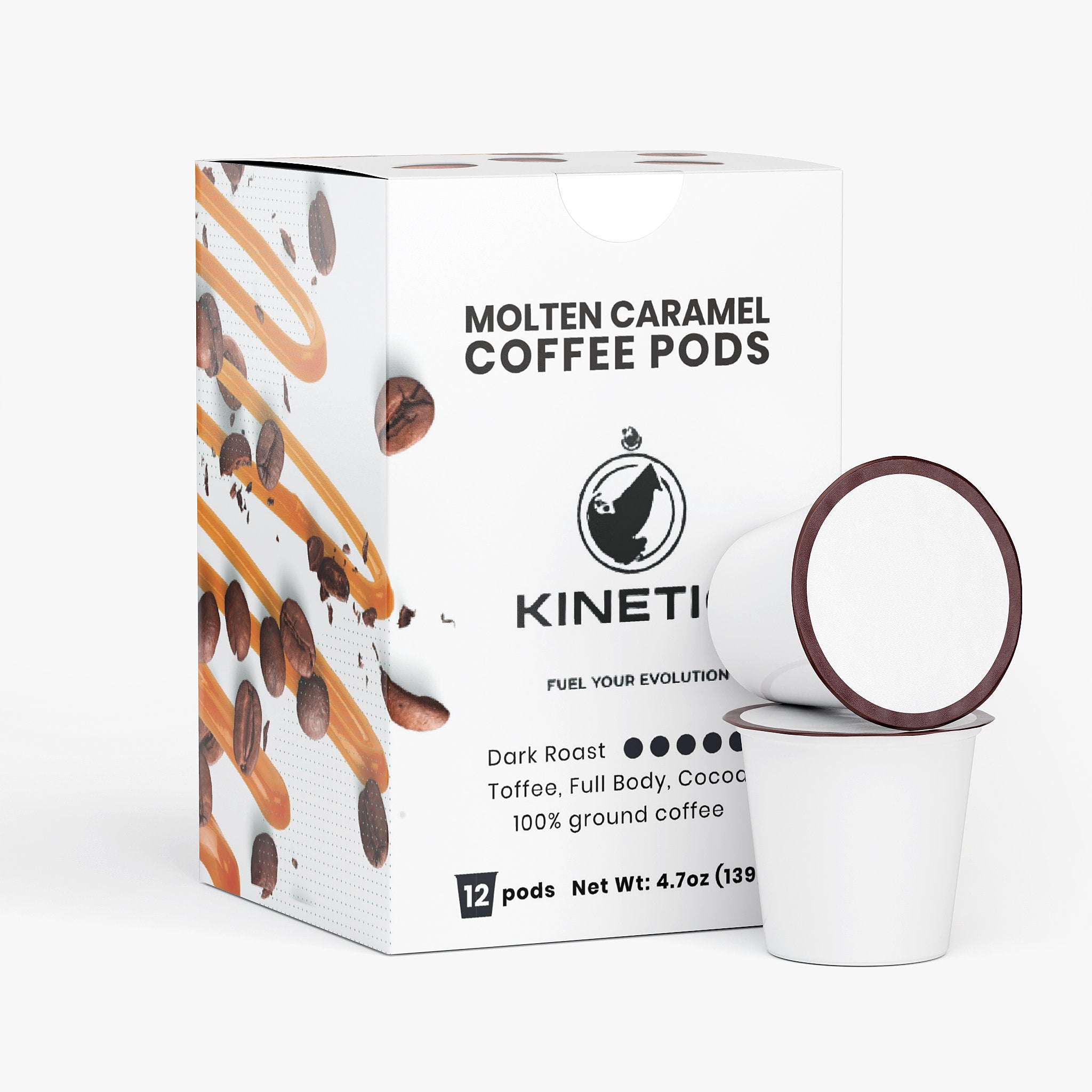 Molten Caramel Coffee Pods (Dark Roast) 12 Pods 4.7 Oz