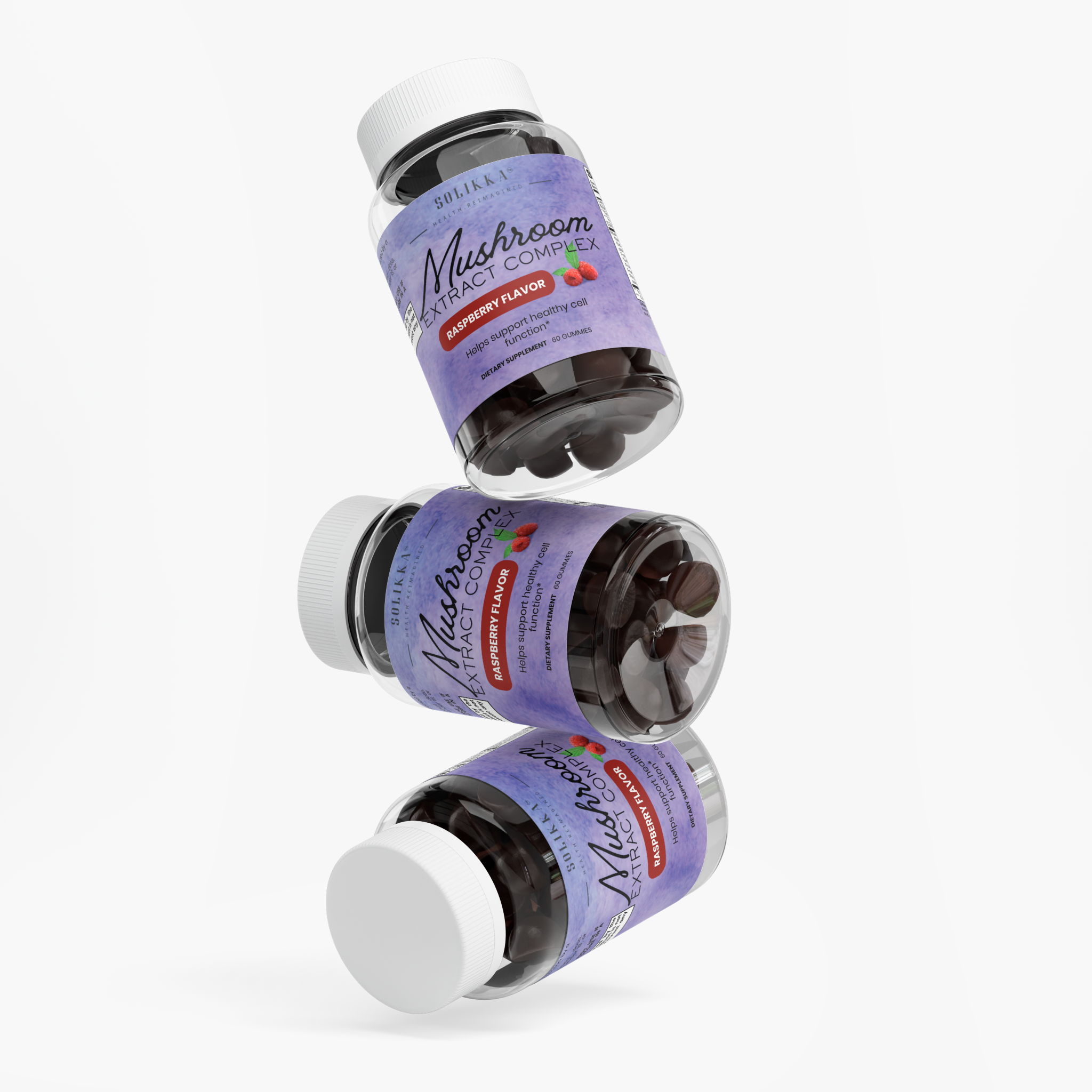 Mushroom Extract Complex Raspberry Flavor - 60 Gummies