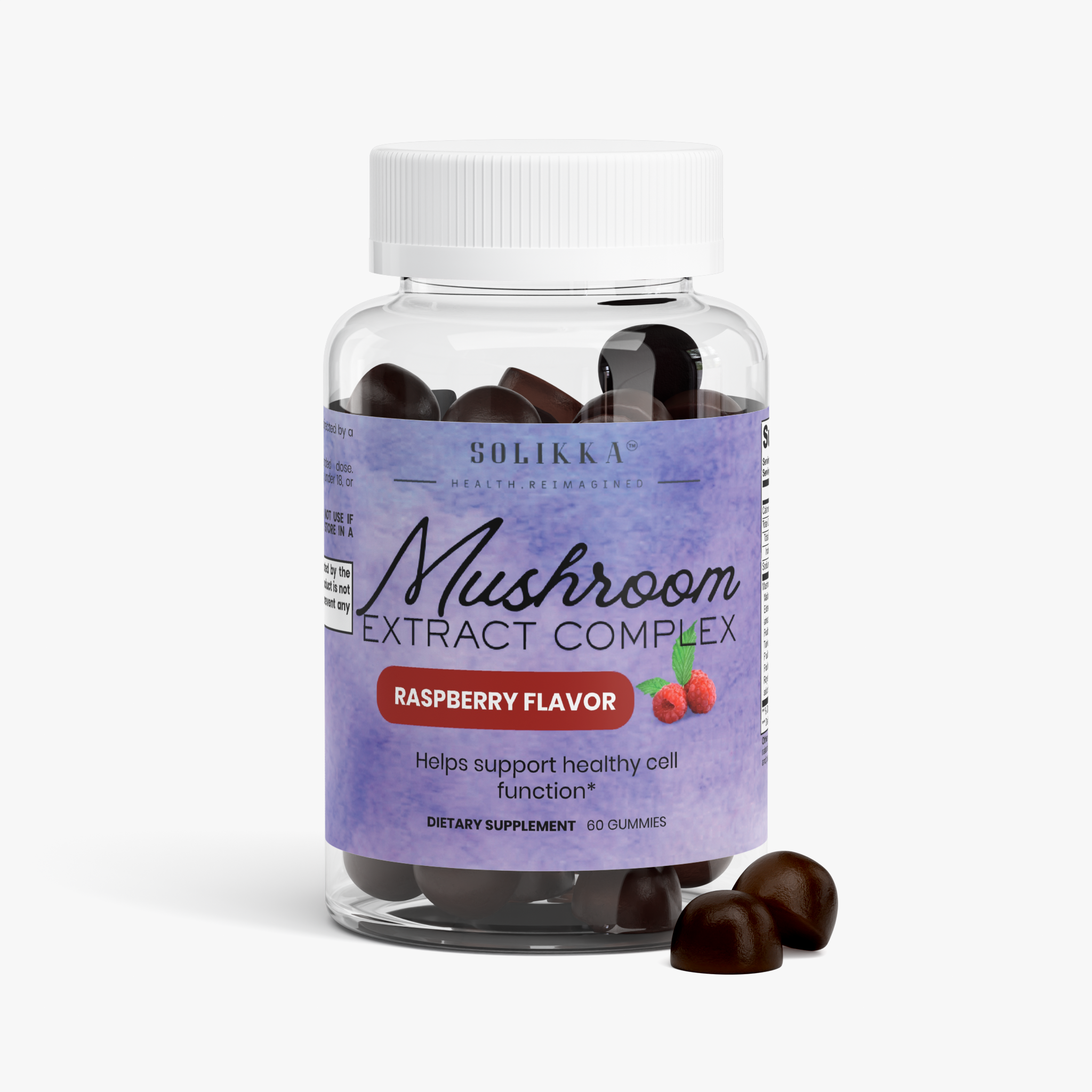 Mushroom Extract Complex Raspberry Flavor - 60 Gummies