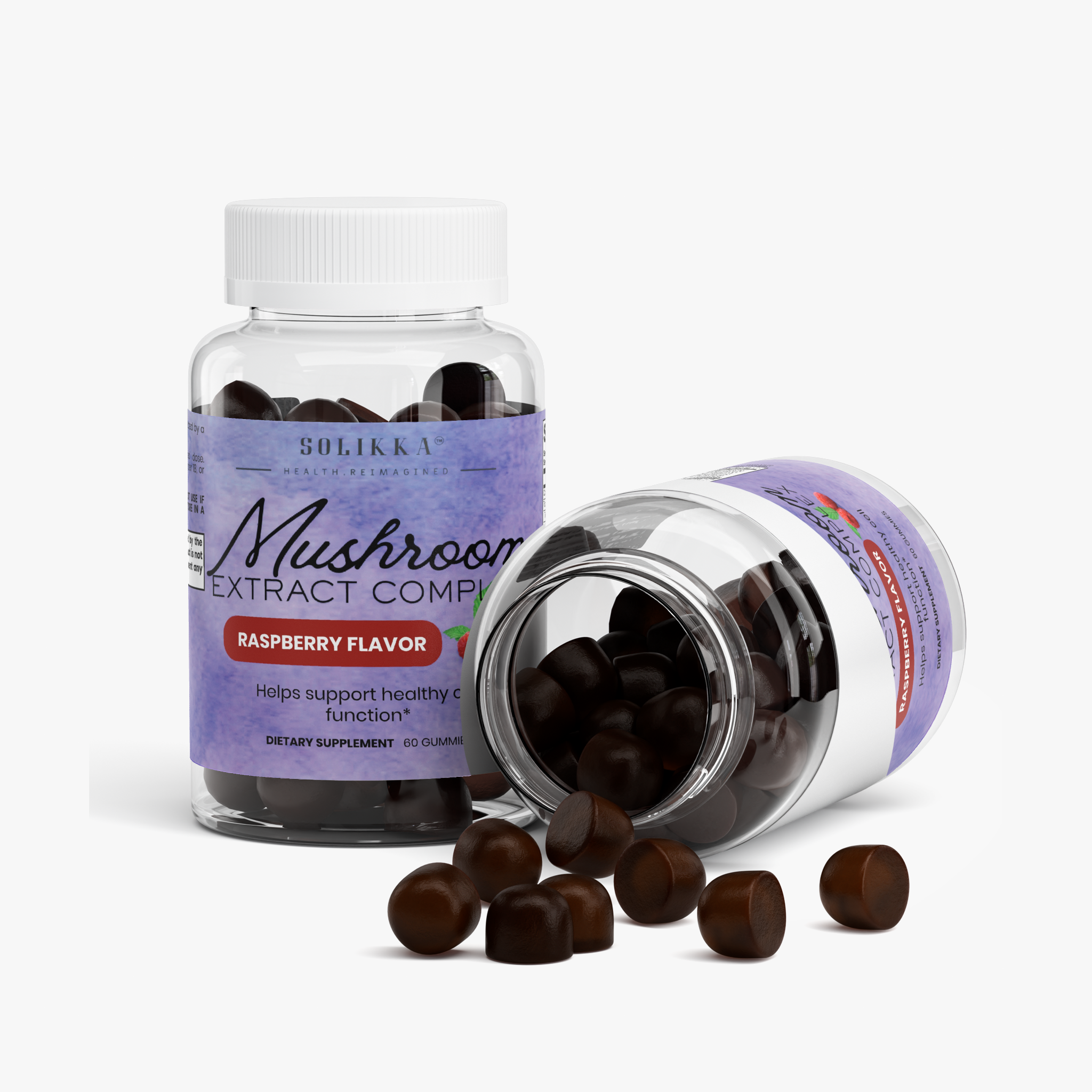 Mushroom Extract Complex Raspberry Flavor - 60 Gummies