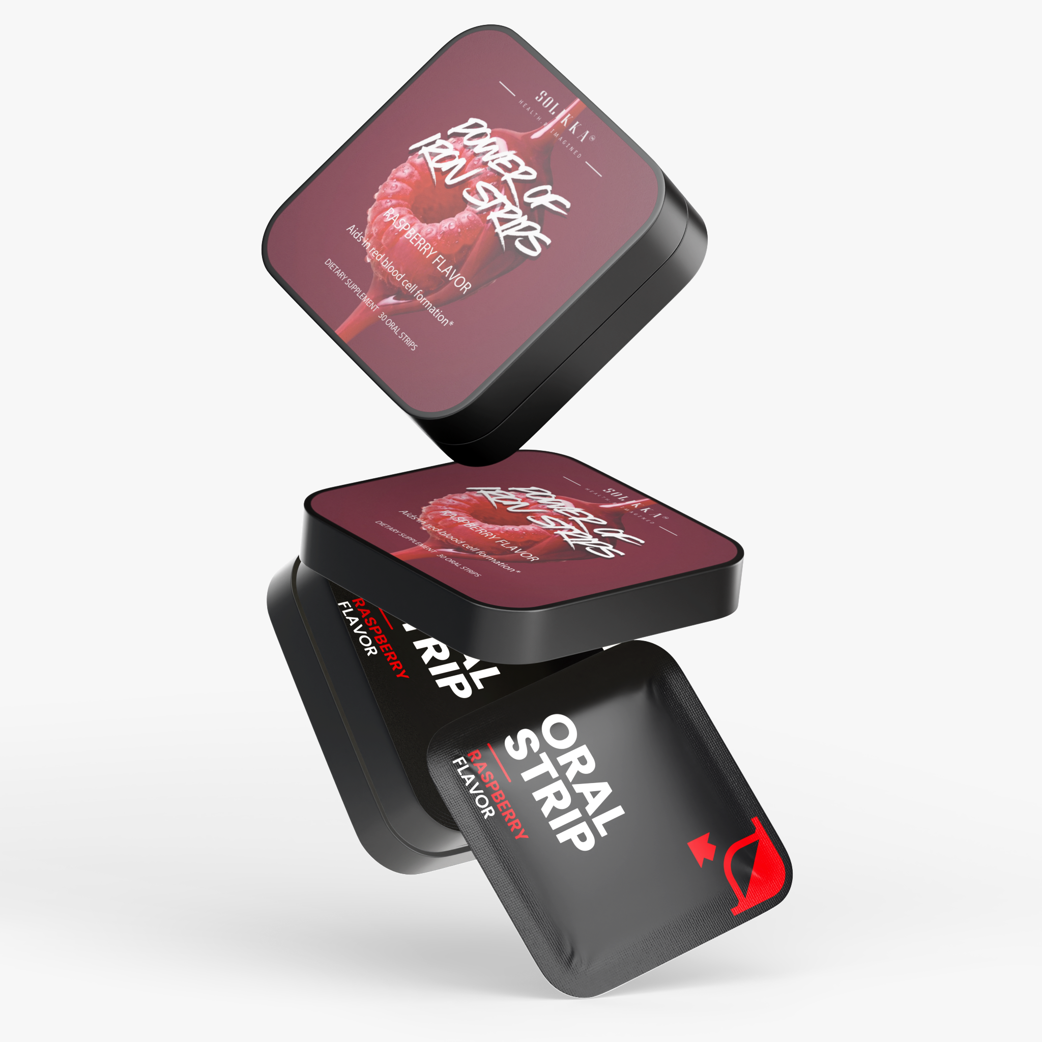 Power of Iron Raspberry Flavor 30 Oral Strips