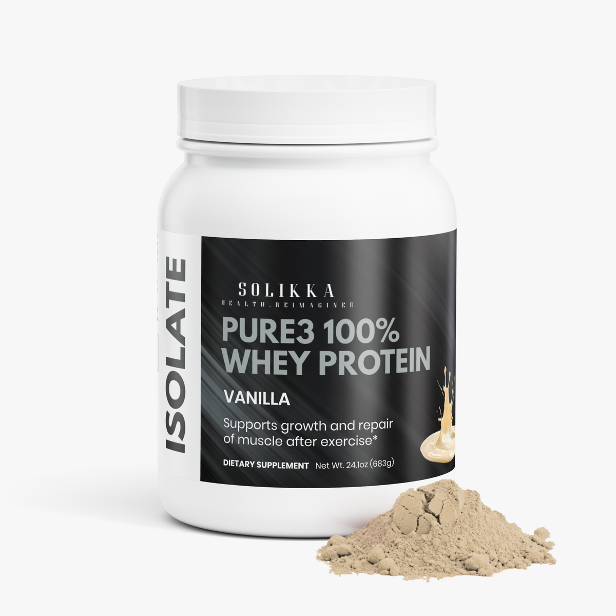 Pure3 100% Whey Protein Isolate (Vanilla) 24.1 Oz