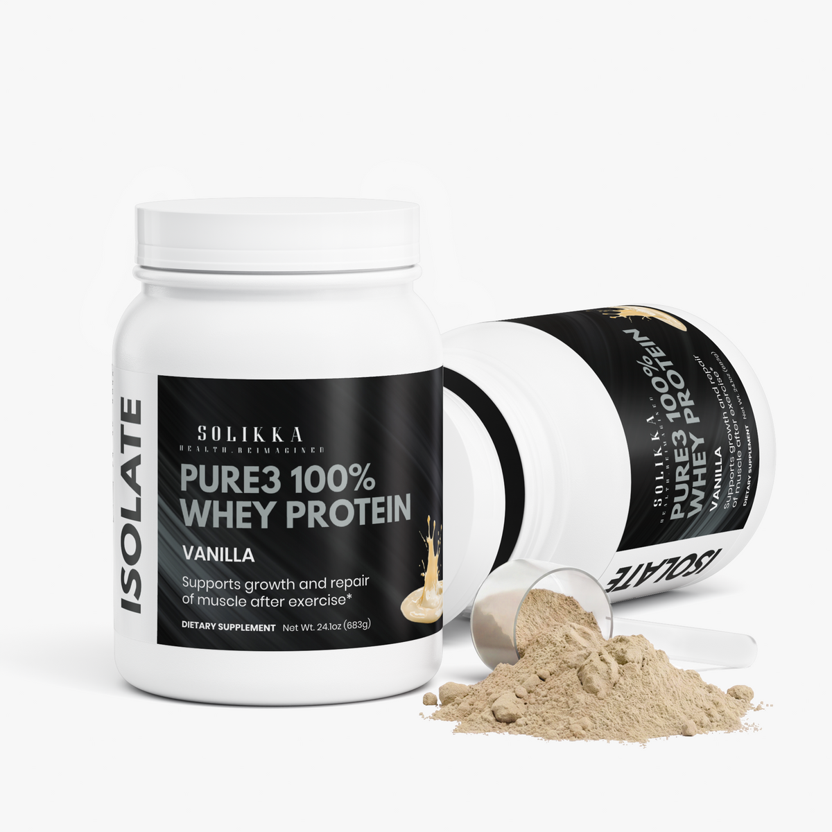 Pure3 100% Whey Protein Isolate (Vanilla) 24.1 Oz