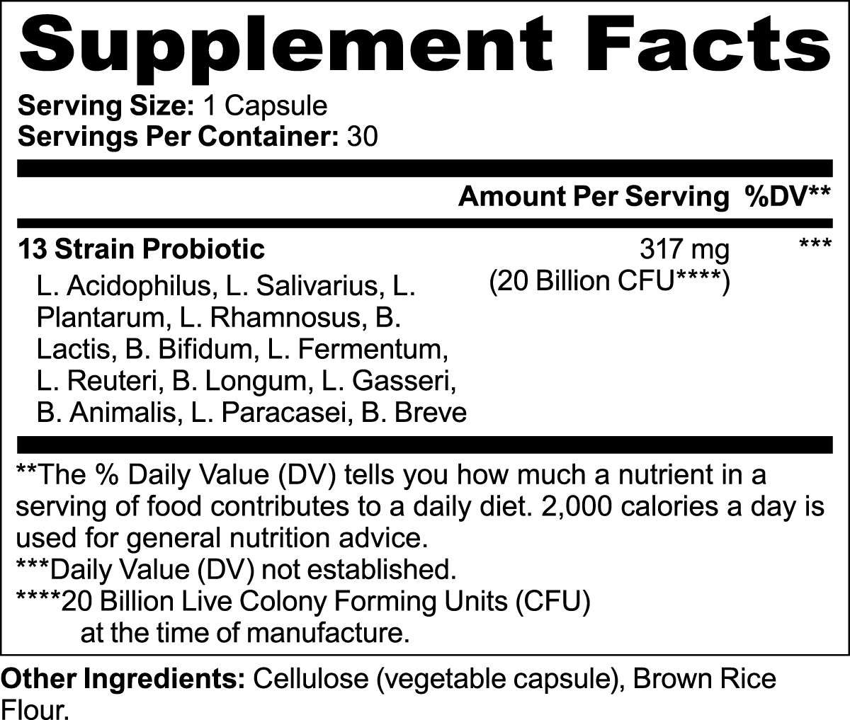 Probiotic 20 Billion CFU 30 Capsules