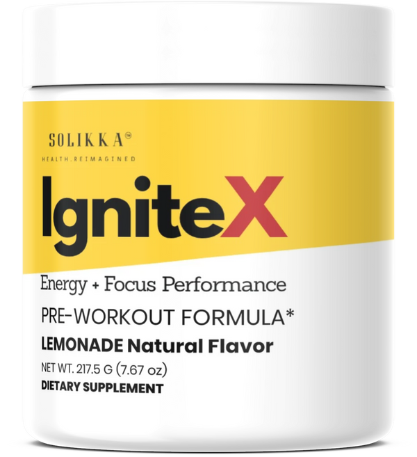 IgniteX Pre-Workout Formula – Energy + Focus Performance, Lemonade (30 Servings)