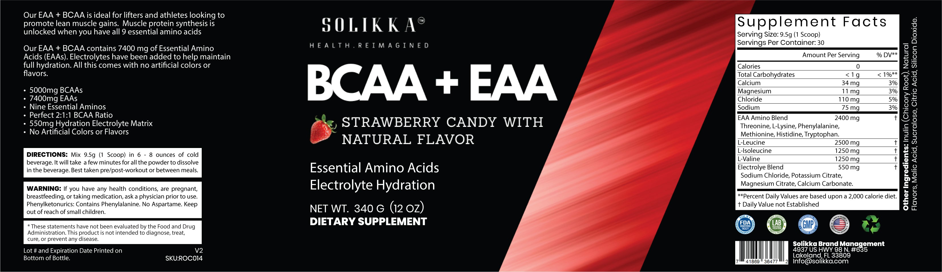 BCAA + EAA Strawberry Candy 300g w/Natural Flavor
