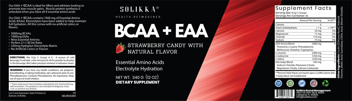 BCAA + EAA Strawberry Candy 300g w/Natural Flavor