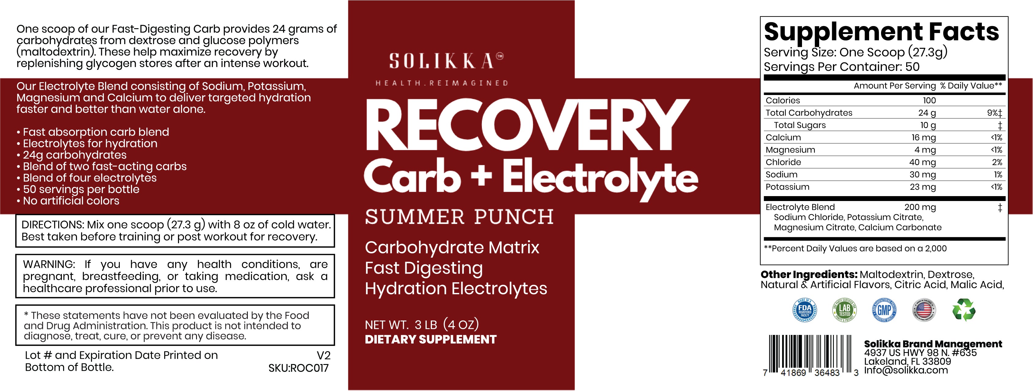 Recovery Carb + Electrolyte Summer Punch 1365g