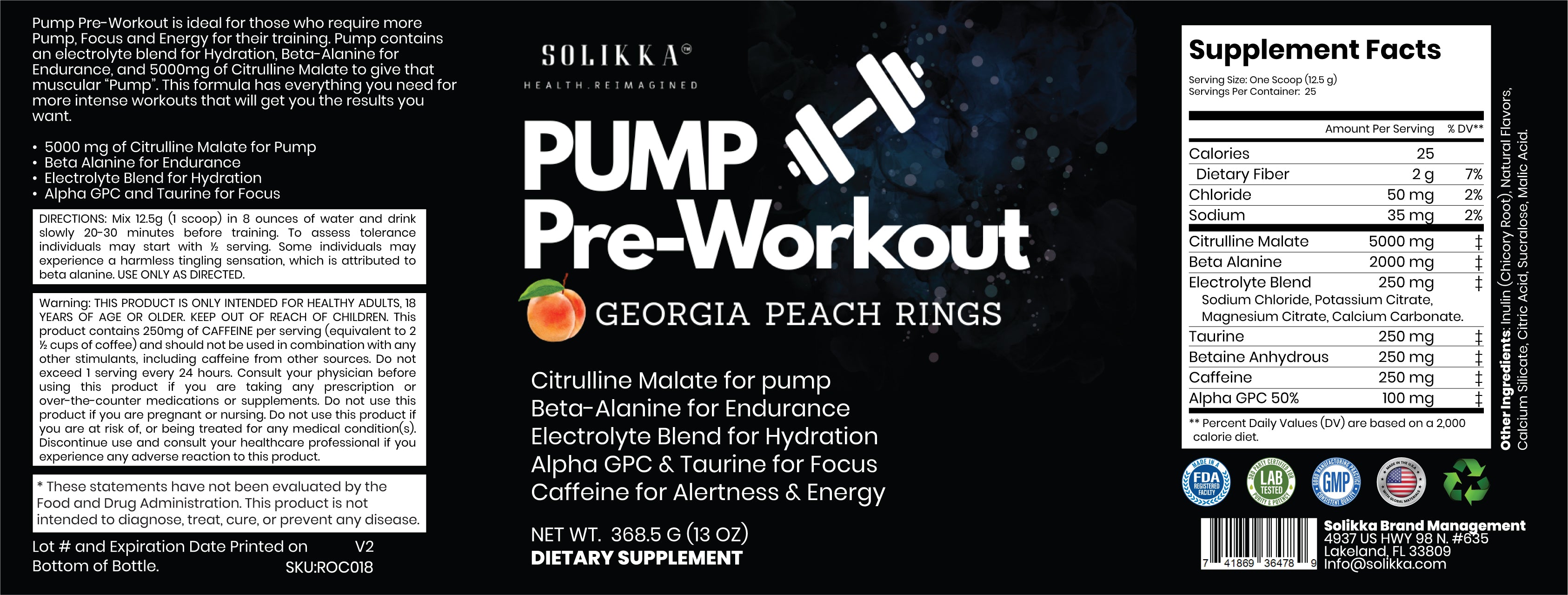 Pump Pre-Workout Georgia Peach Rings 312g