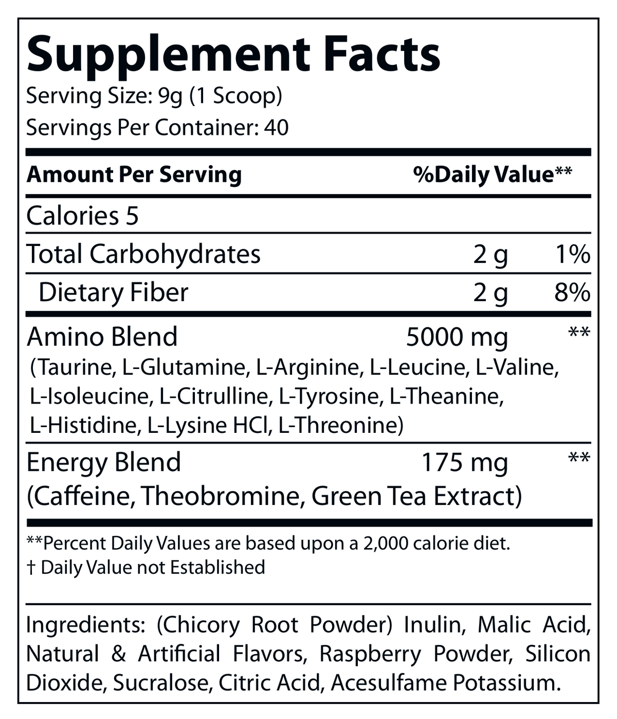 Energized Aminos Raspberry Tea