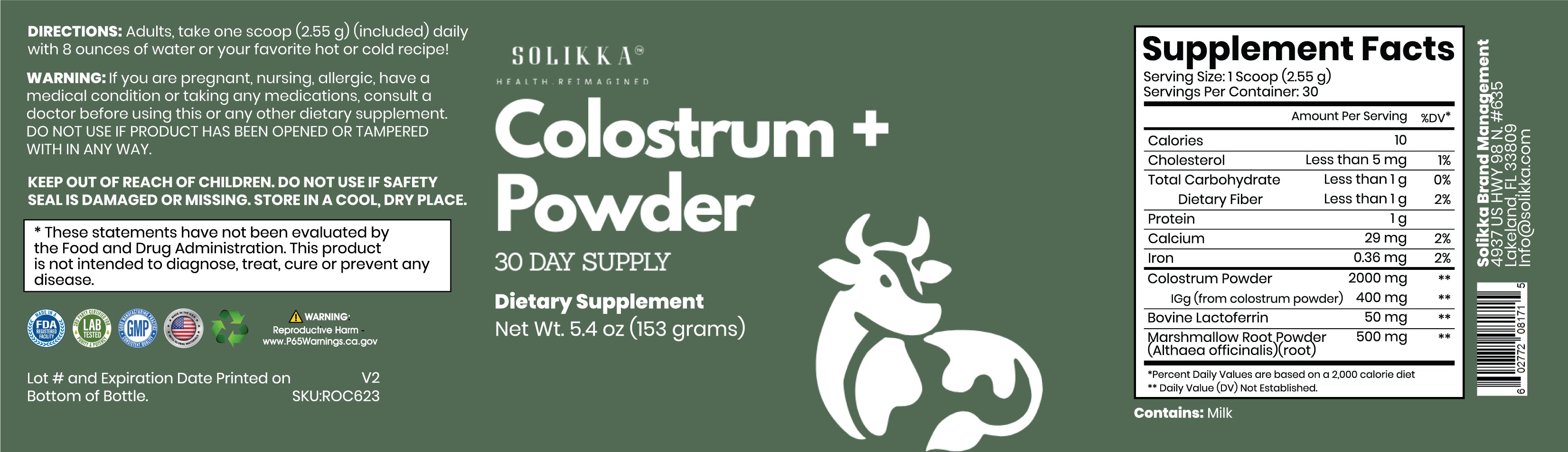 Primal Colustrum Powder 153 Grams