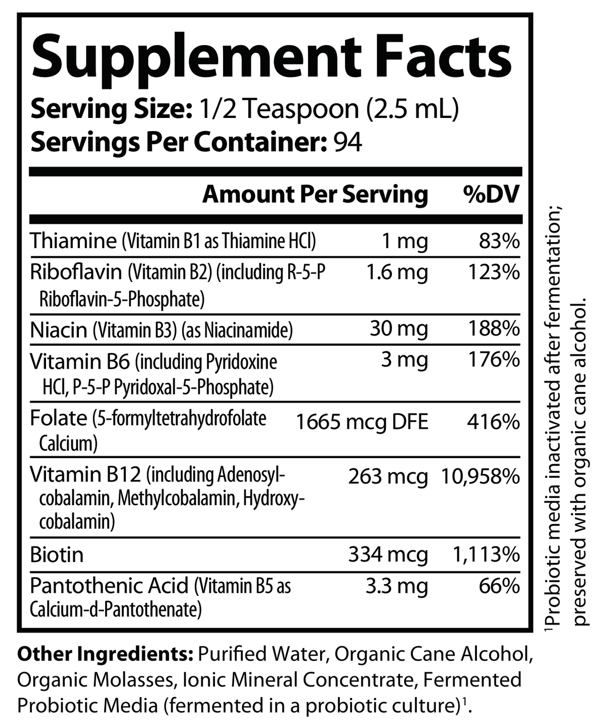 Fermented Vitamin B Complex 8 Fl. Oz