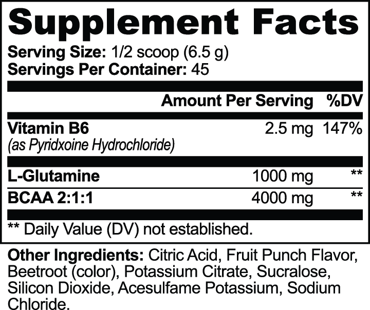 BCAA Shock Powder (Fruit Punch) 11 Oz