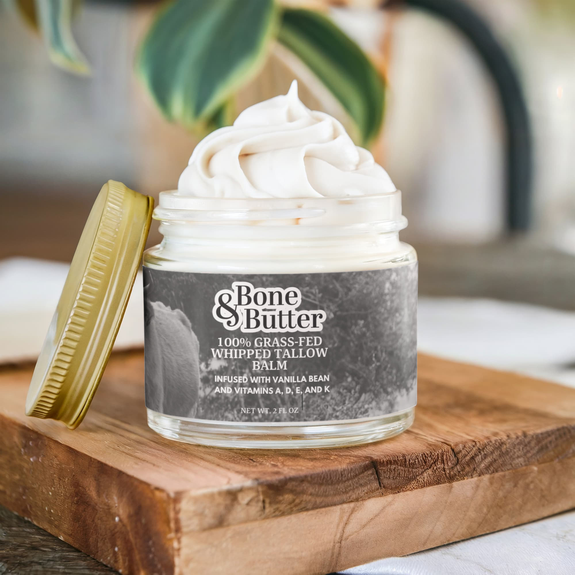 Bone & Butter Whipped Grass-Fed Tallow Balm with Vanilla Bean