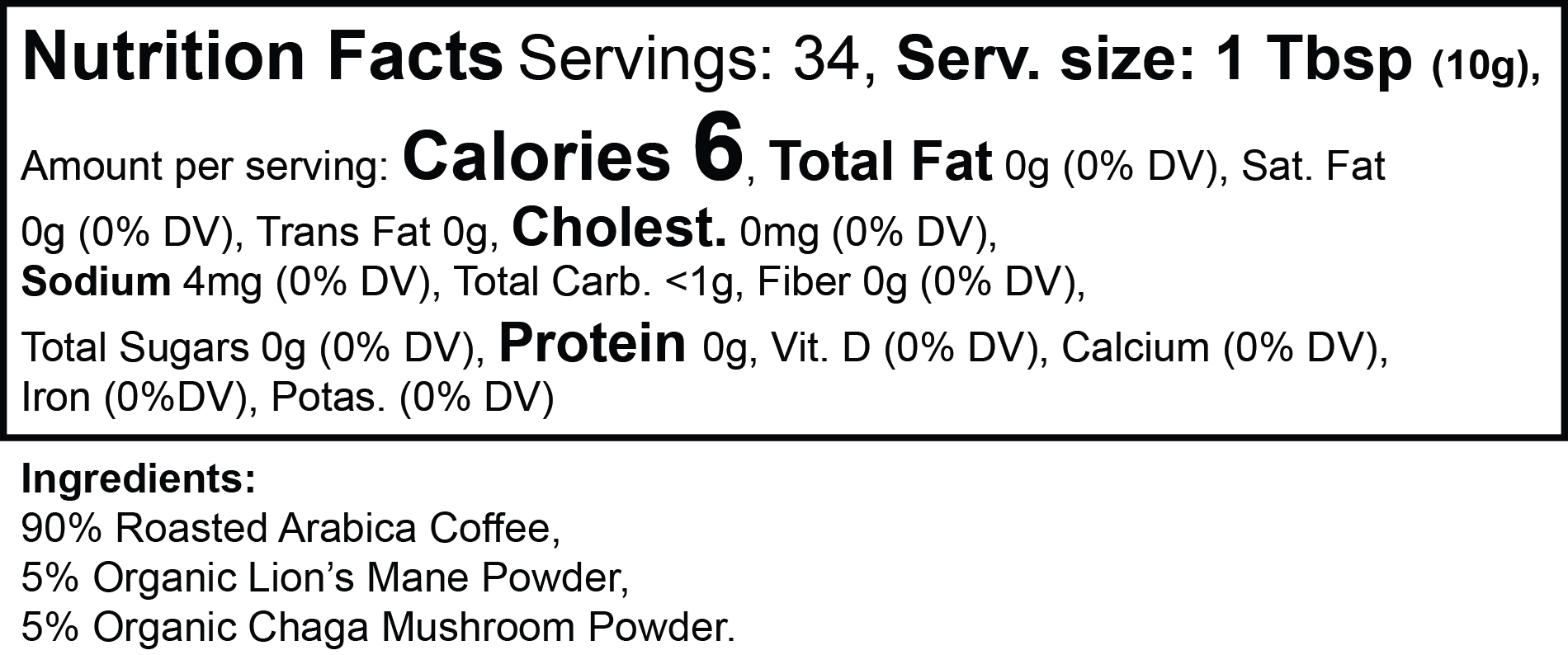 Vitality Mushroom Coffee (Medium Roast) 12 Oz