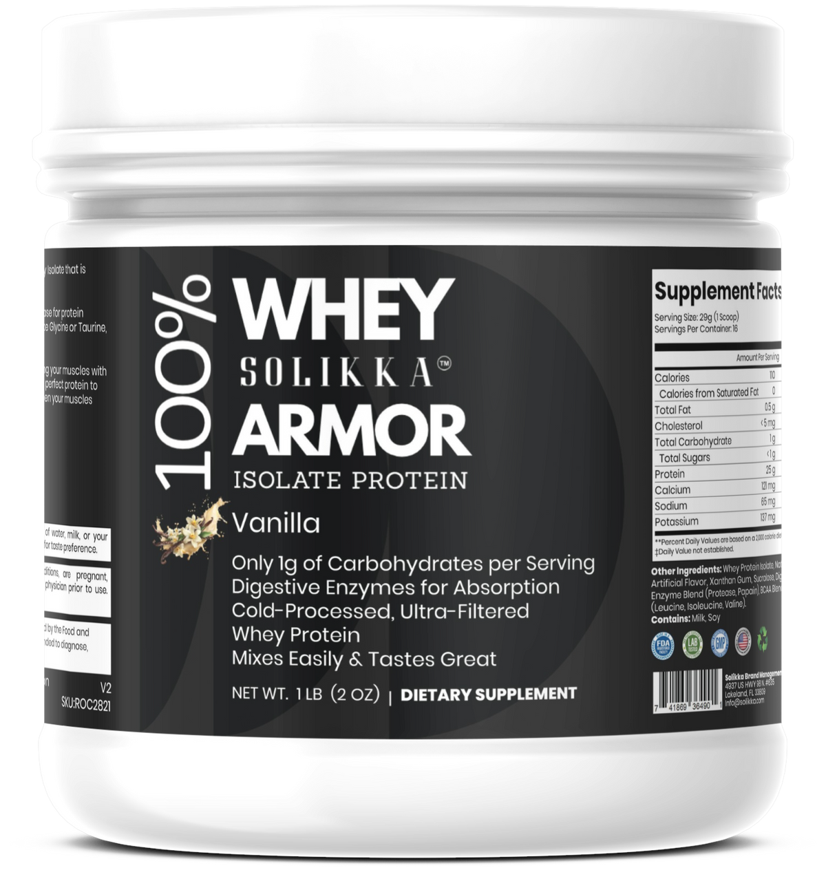 1lb 100% Whey Armor Isolate Protein Vanilla