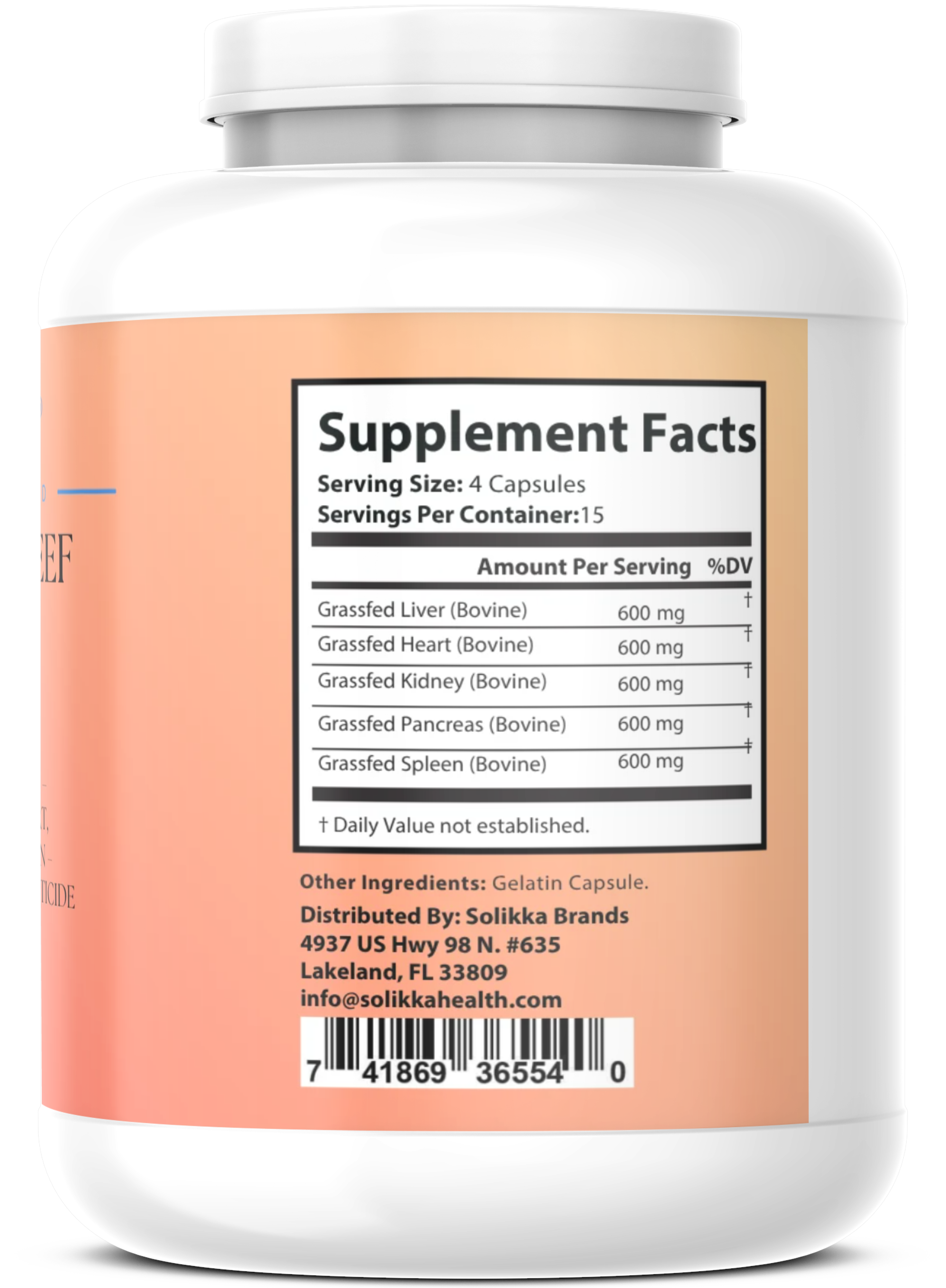 Grass Fed Beef Organ Complex – Ancestral Superfood – Desiccated Liver, Heart, Kidney, Pancreas, Spleen
