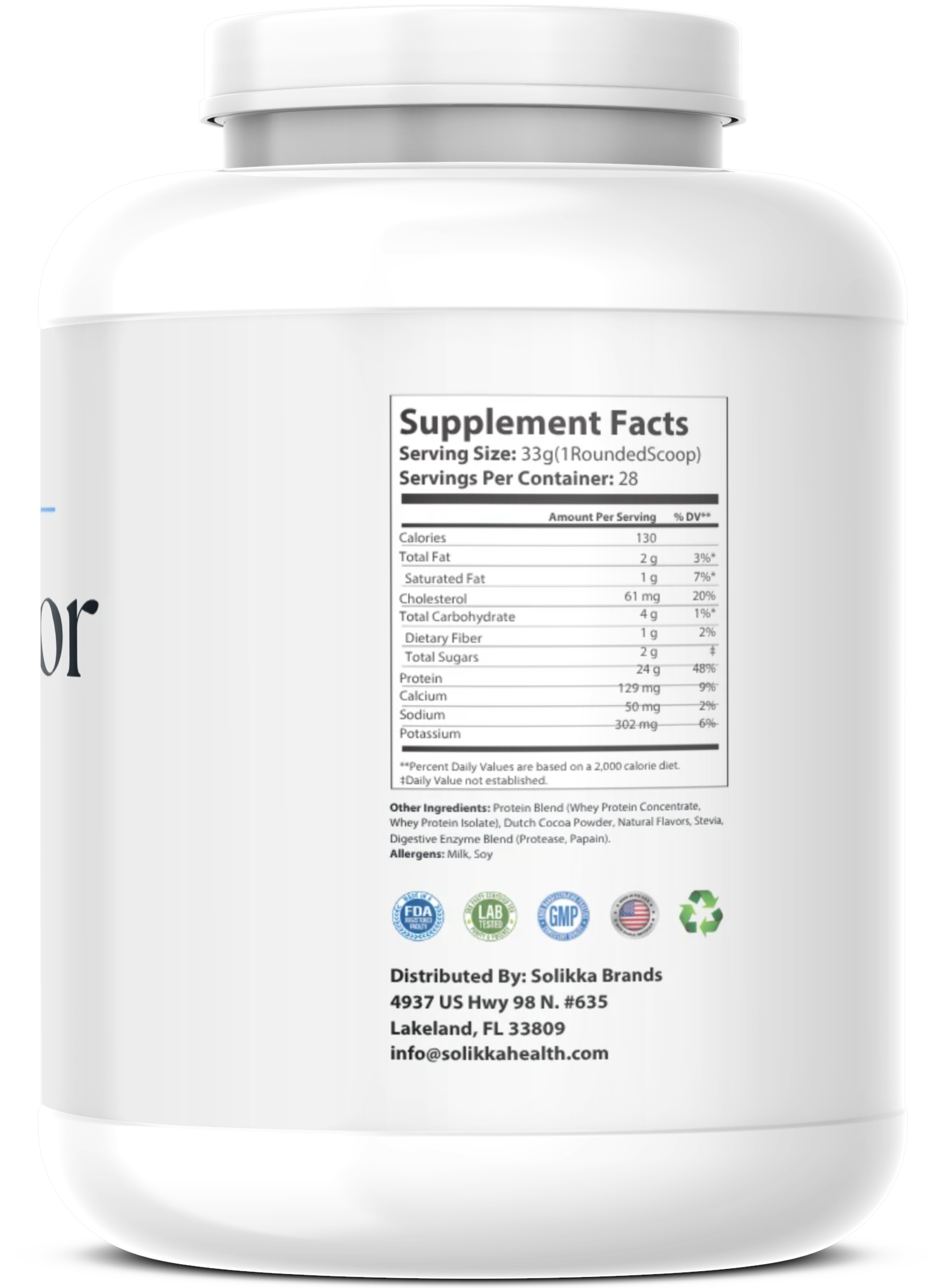 2lb Whey Armor Natural Protein Chocolate w/Stevia & Natural Flavor Non-GMO