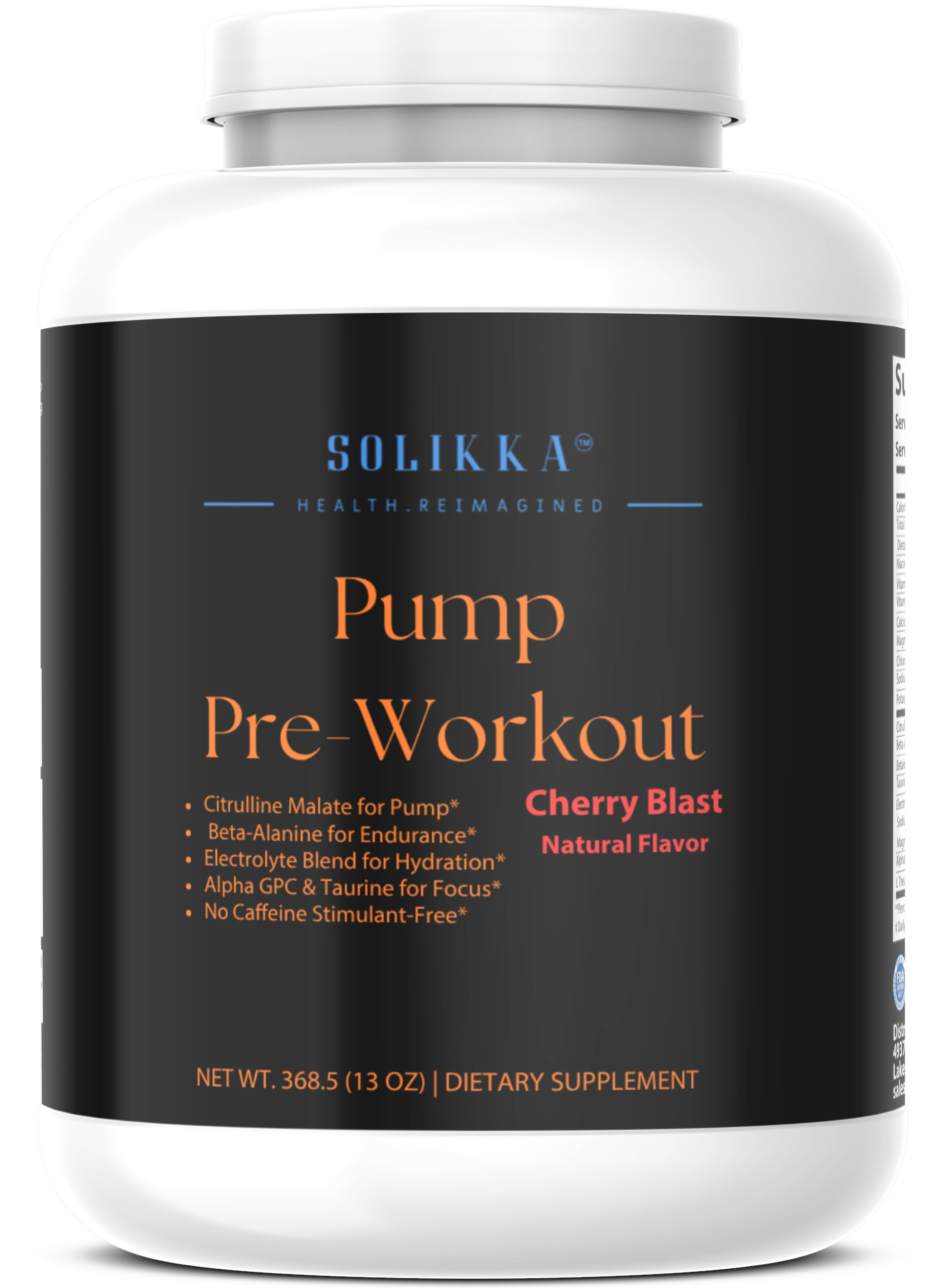 Pump Non-Stim Pre-Workout Cherry Blast 312g w/ Natural Flavor