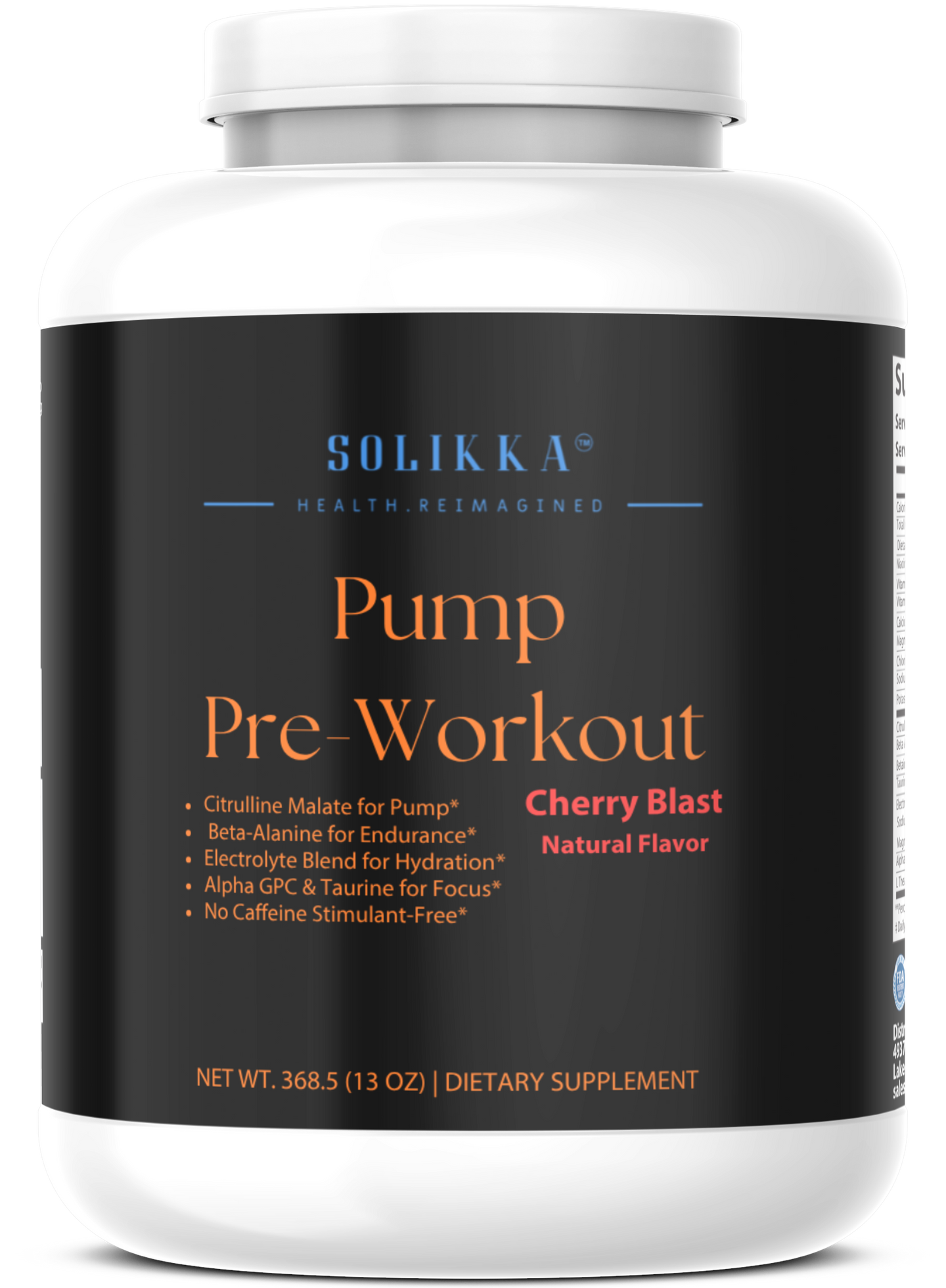 Pump Non-Stim Pre-Workout Cherry Blast 312g w/ Natural Flavor