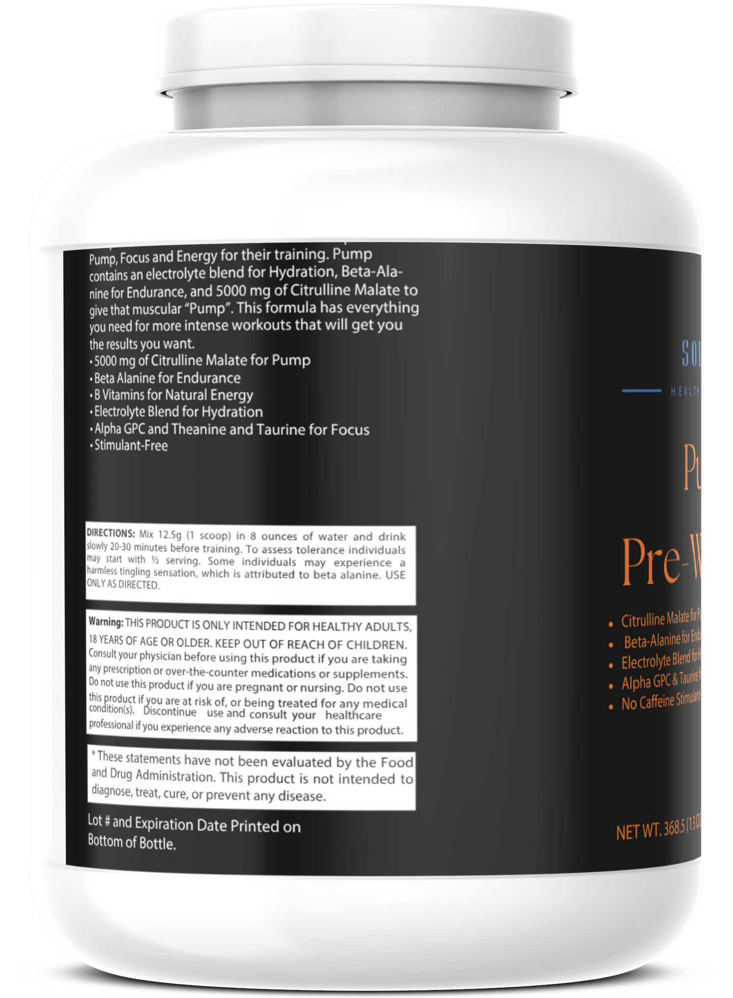 Pump Non-Stim Pre-Workout Cherry Blast 312g w/ Natural Flavor