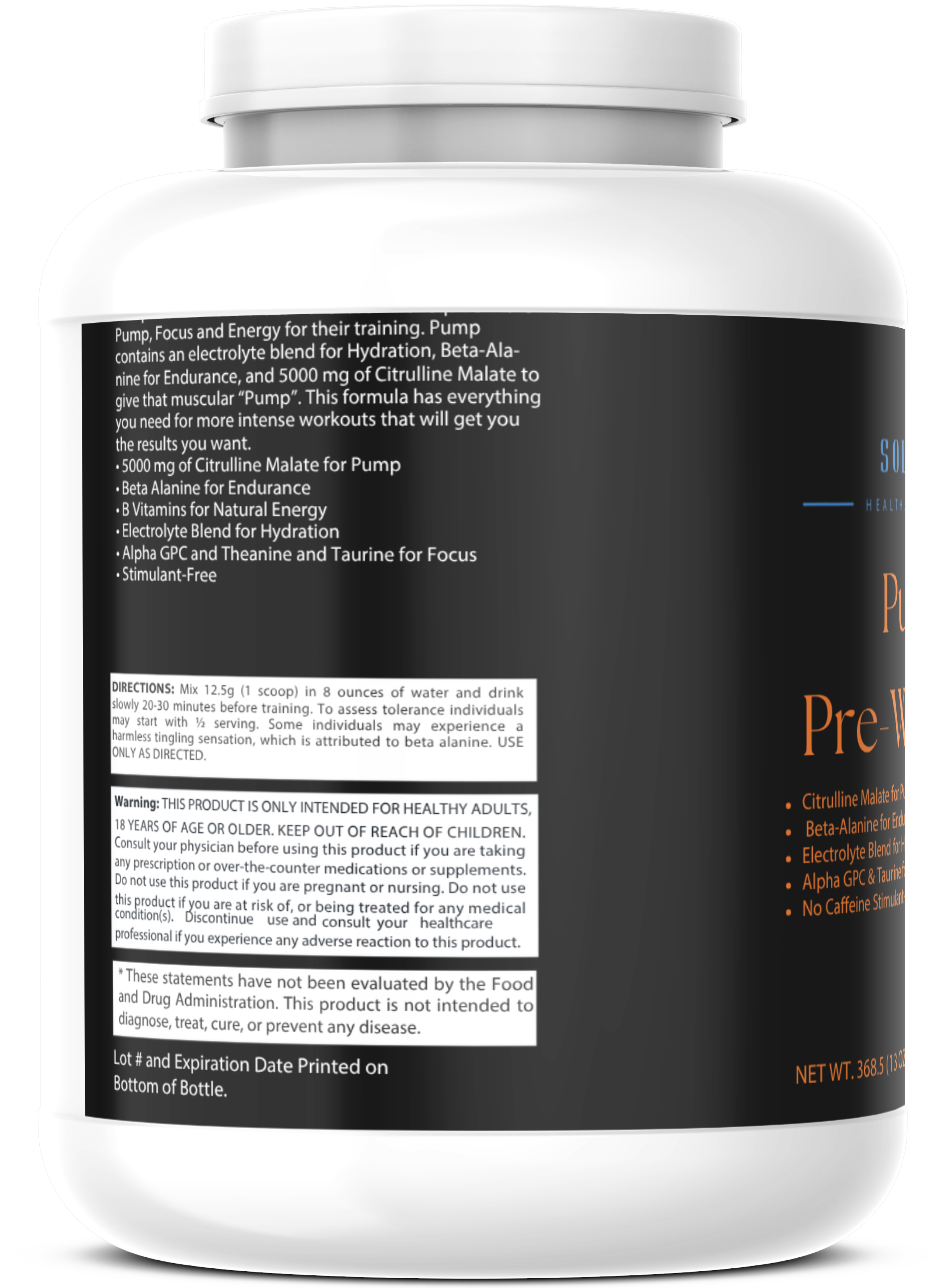 Pump Non-Stim Pre-Workout Cherry Blast 312g w/ Natural Flavor
