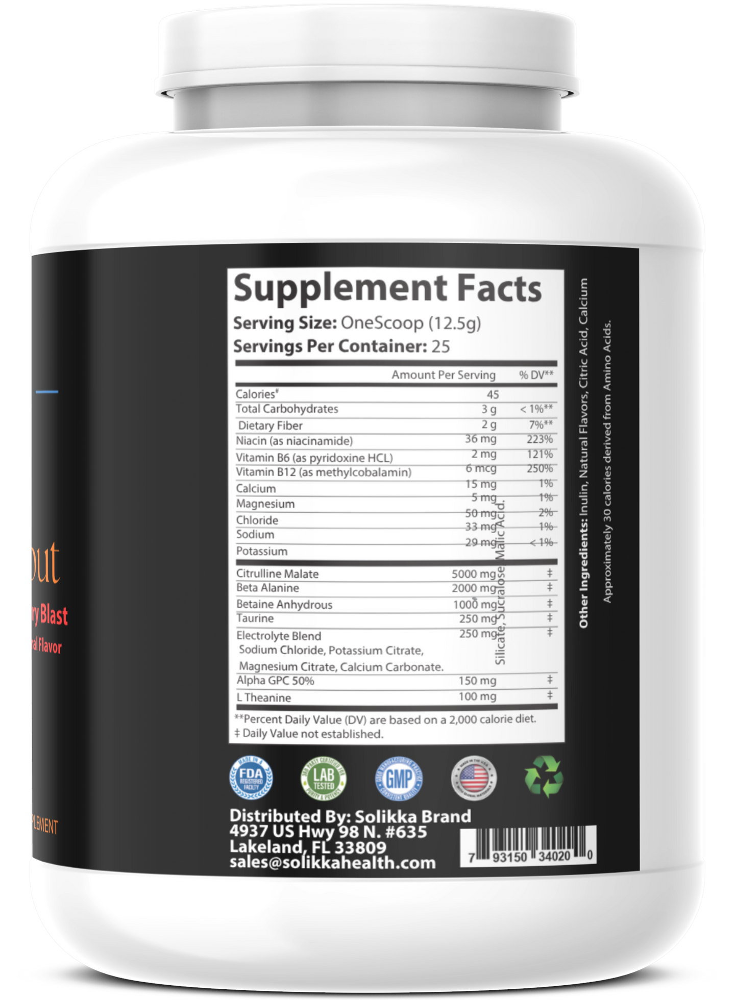 Pump Non-Stim Pre-Workout Cherry Blast 312g w/ Natural Flavor