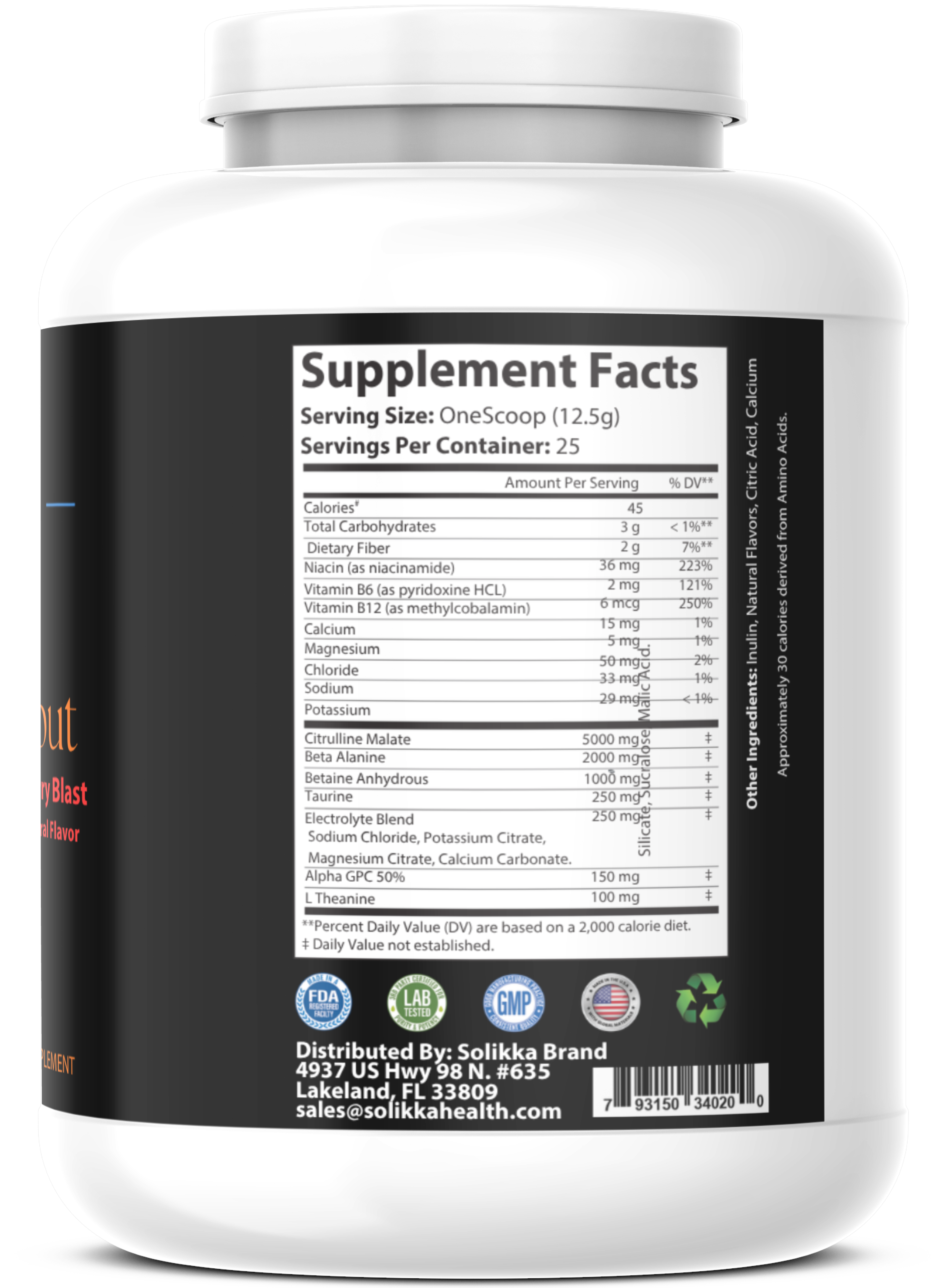 Pump Non-Stim Pre-Workout Cherry Blast 312g w/ Natural Flavor