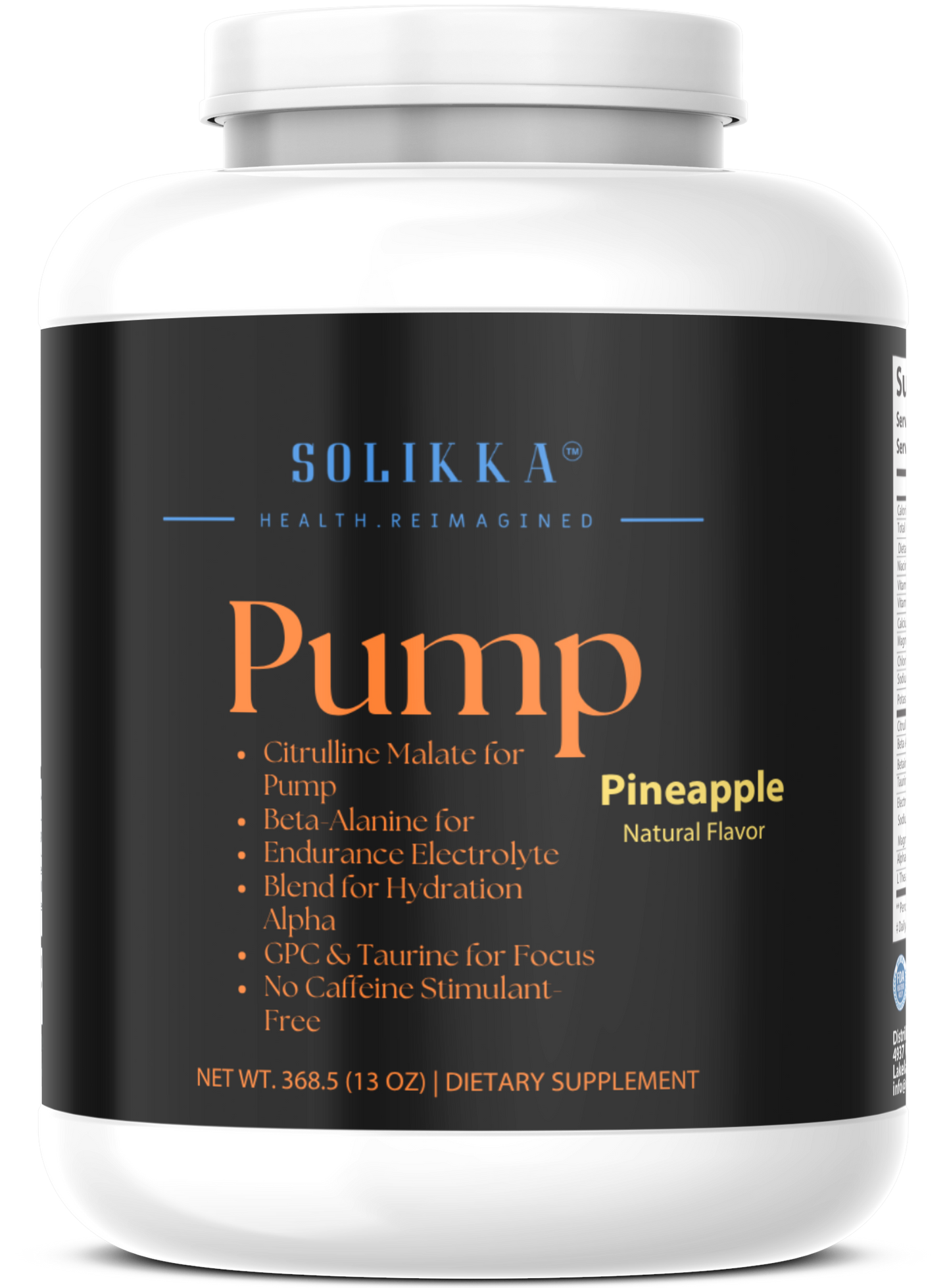 Non-Stim Pump Pre-Workout: Pineapple 312.5g w/ Natural Flavor