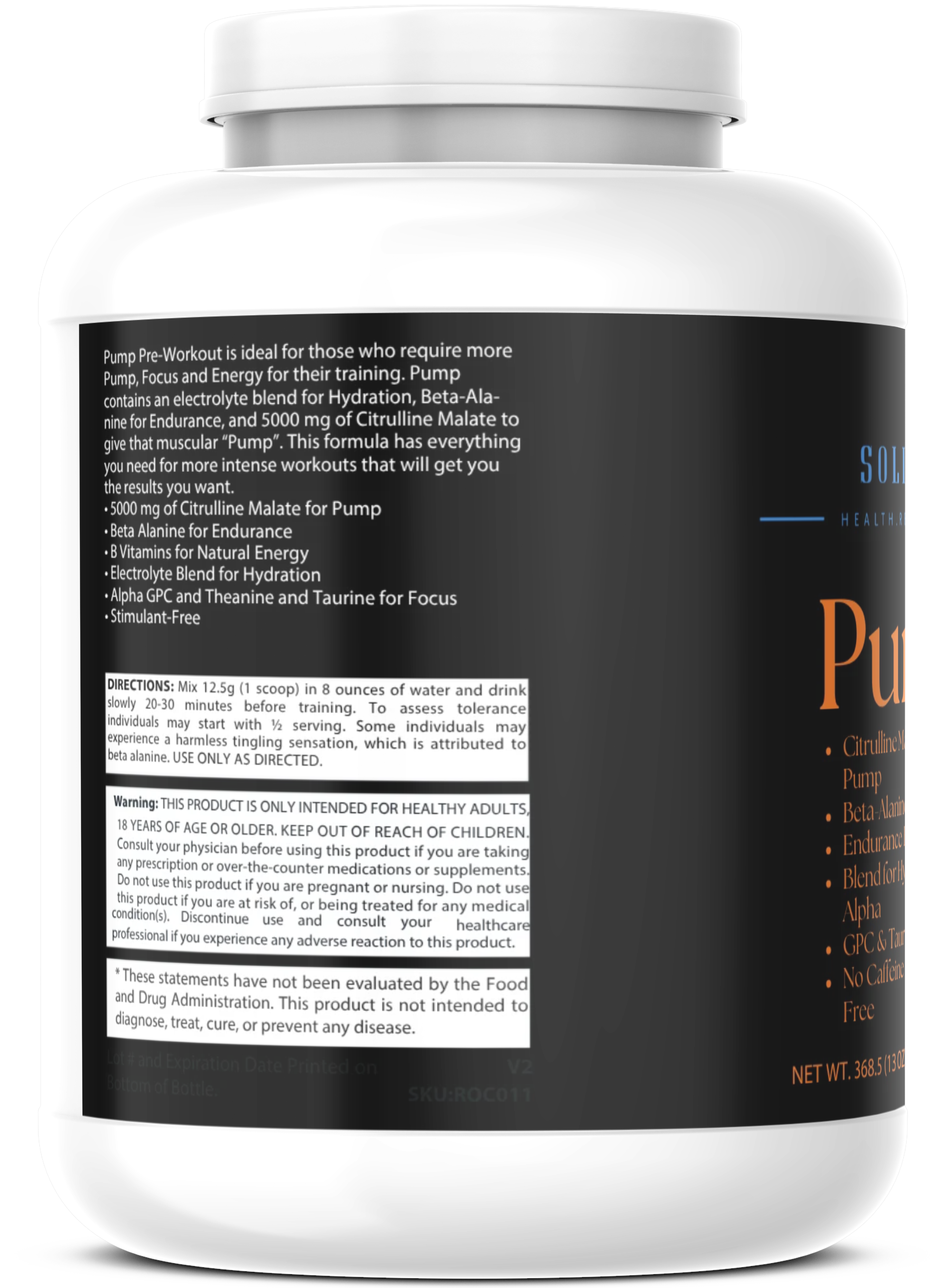 Non-Stim Pump Pre-Workout: Pineapple 312.5g w/ Natural Flavor