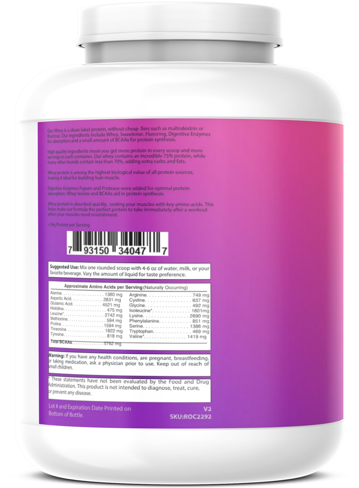 2lb Whey Armor Protein Birthday Cake