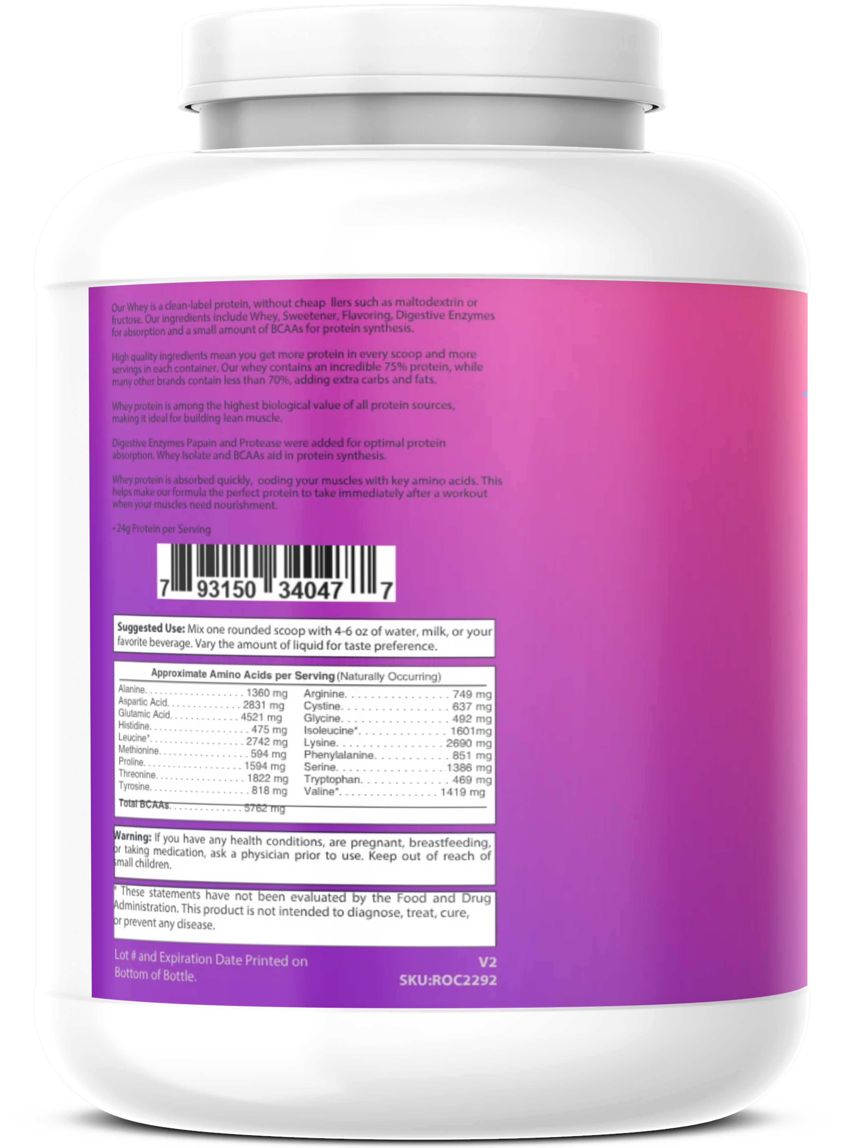 2lb Whey Armor Protein Birthday Cake