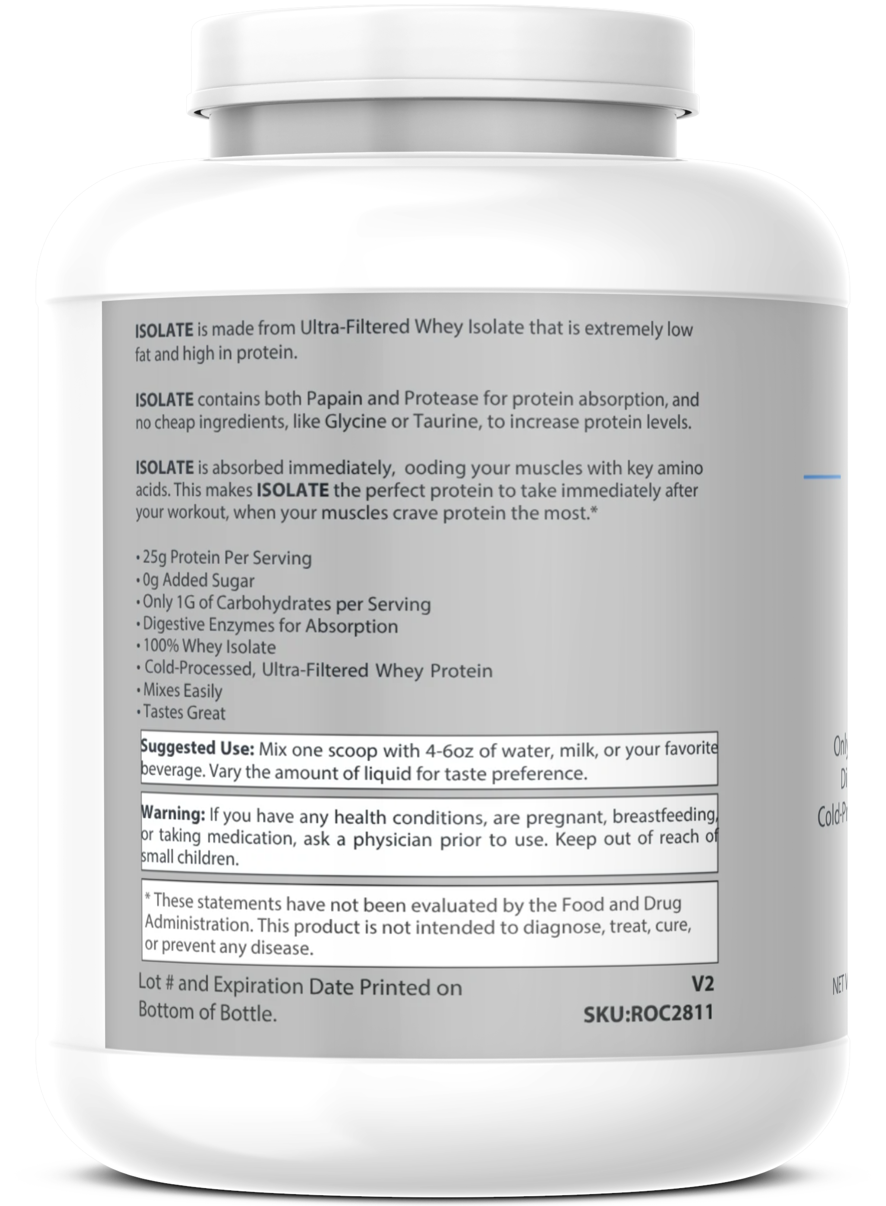 1lb 100% Whey Armor Isolate Protein Chocolate