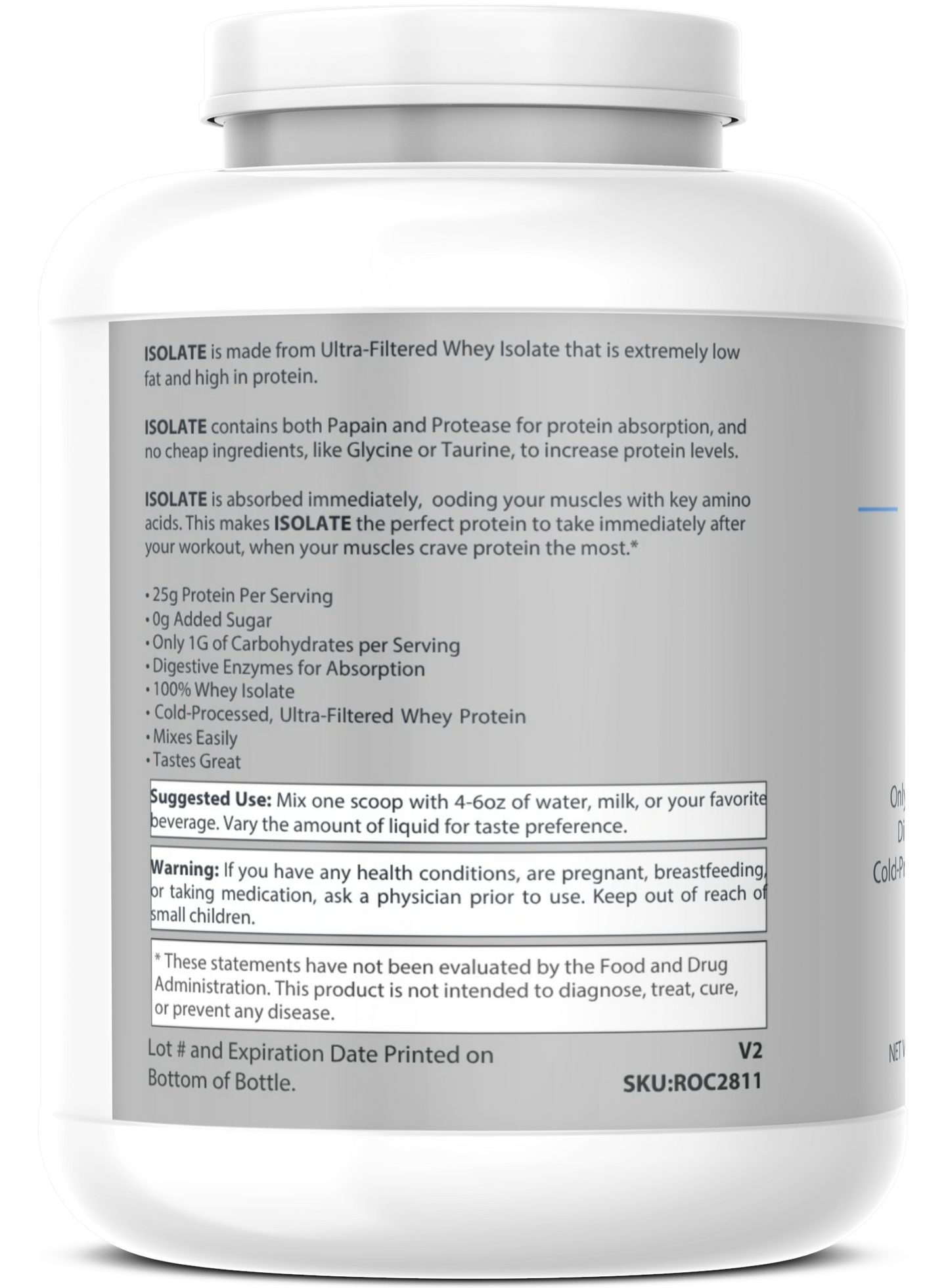 1lb 100% Whey Armor Isolate Protein Chocolate