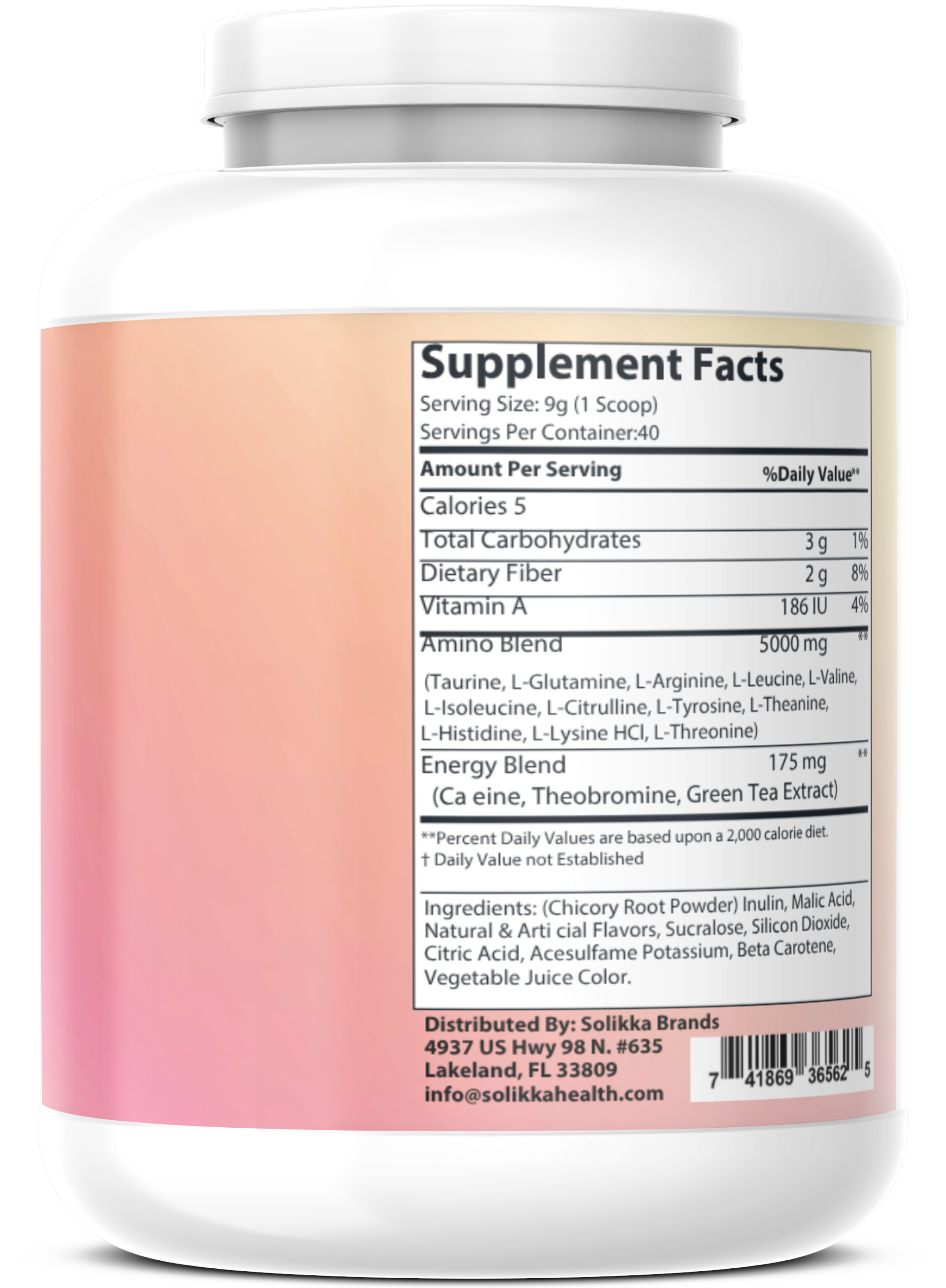 Energized Aminos Peach Mango 360g – 40 serv