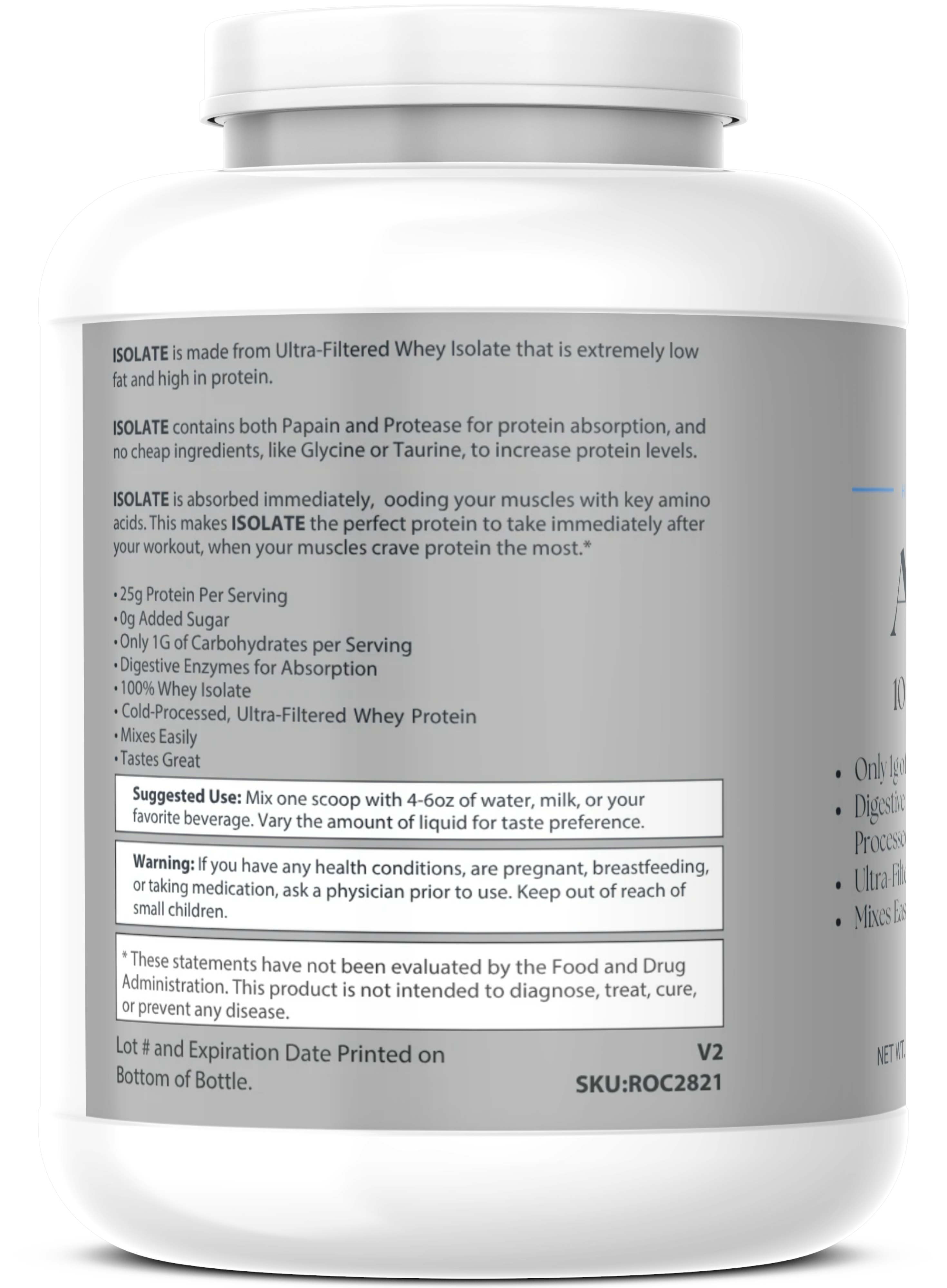 1lb 100% Whey Armor Isolate Protein Vanilla