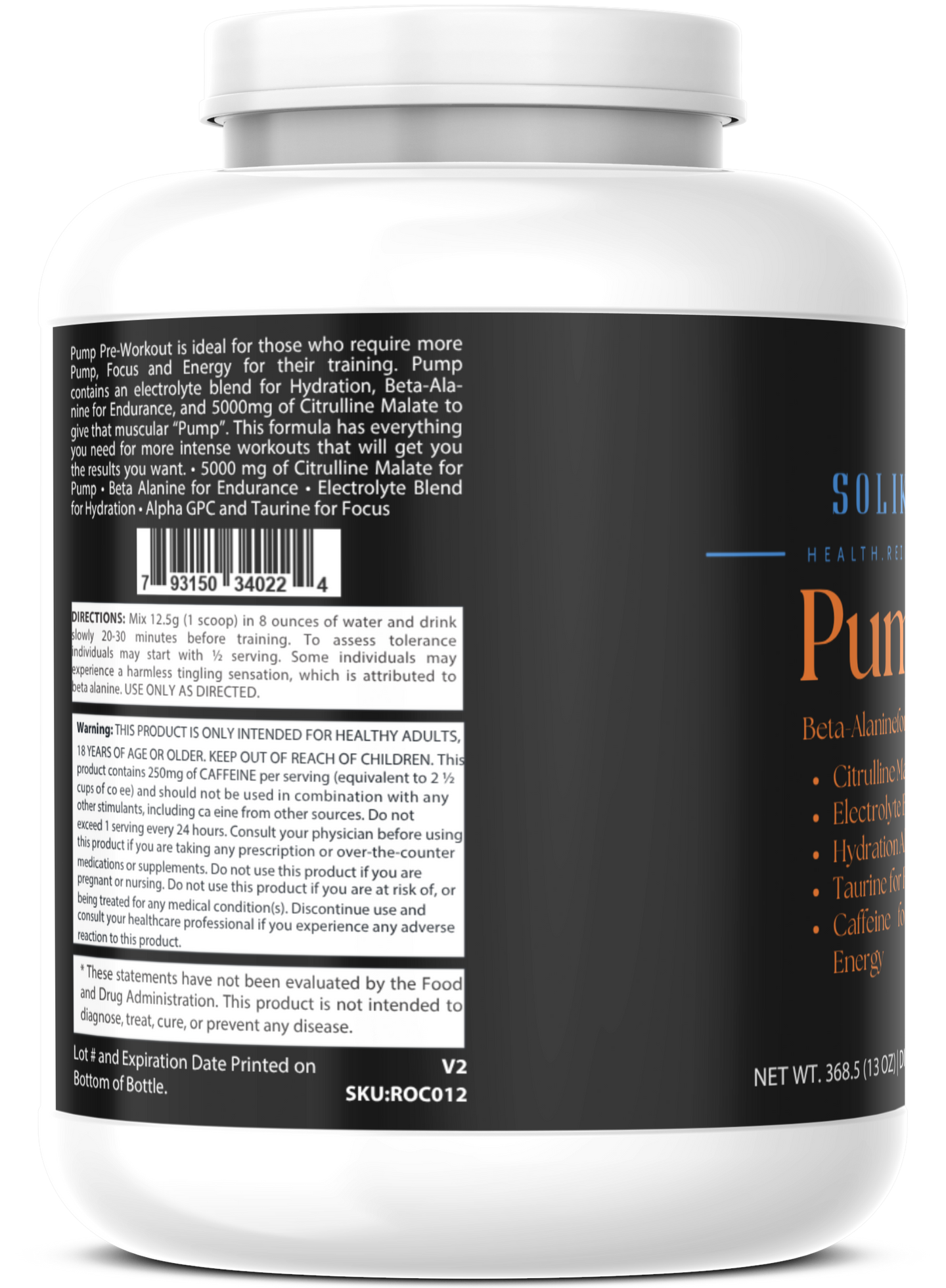 Pump Pre-Workout Citrus Blast 312g w/ Natural Flavor