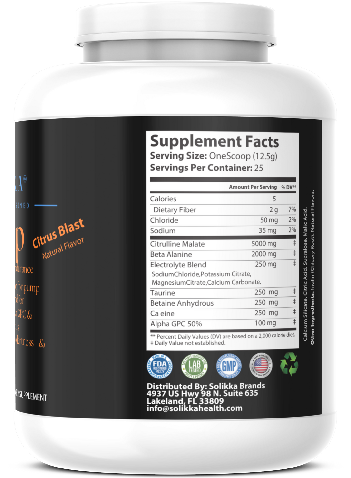 Pump Pre-Workout Citrus Blast 312g w/ Natural Flavor