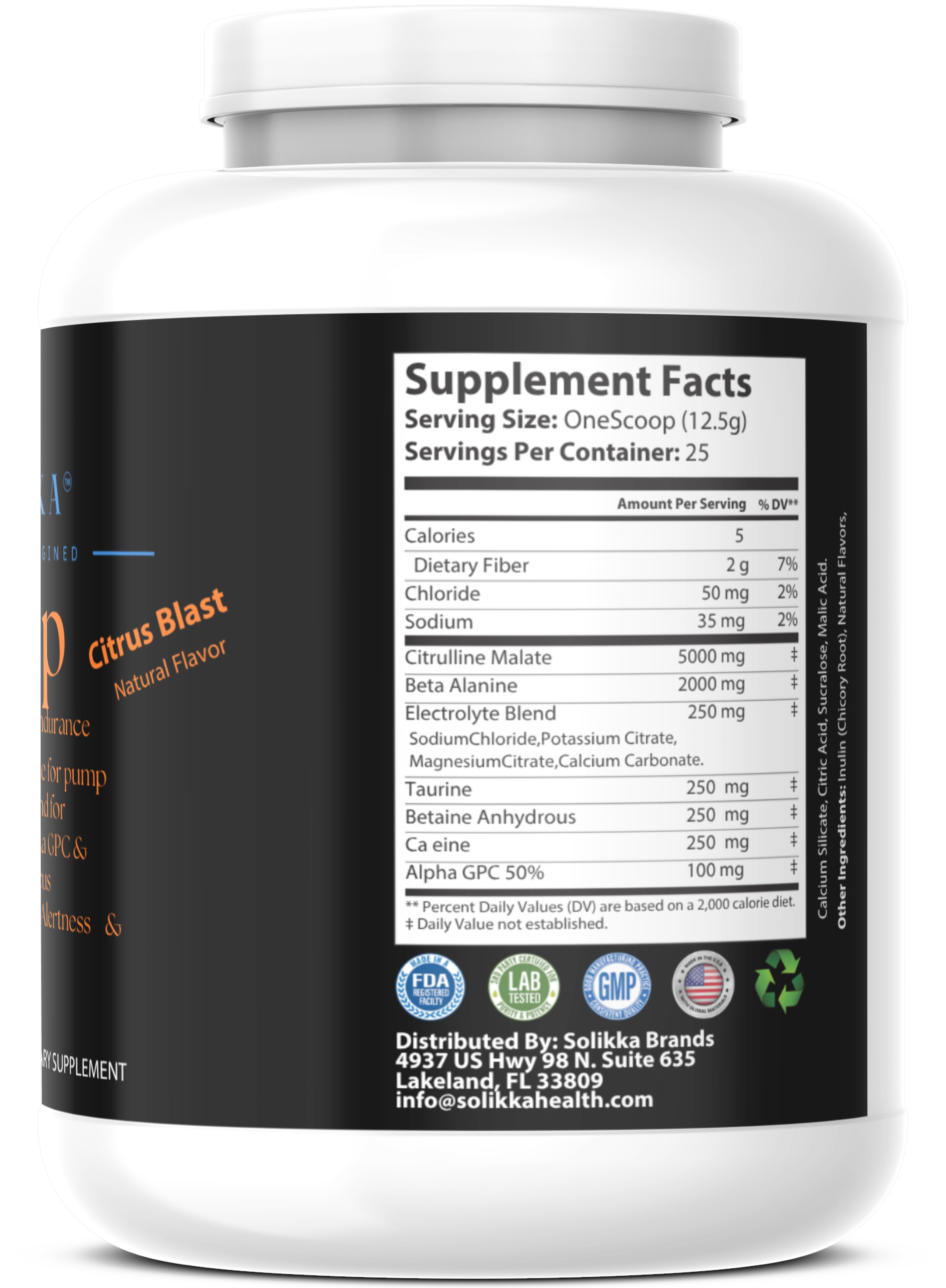 Pump Pre-Workout Citrus Blast 312g w/ Natural Flavor