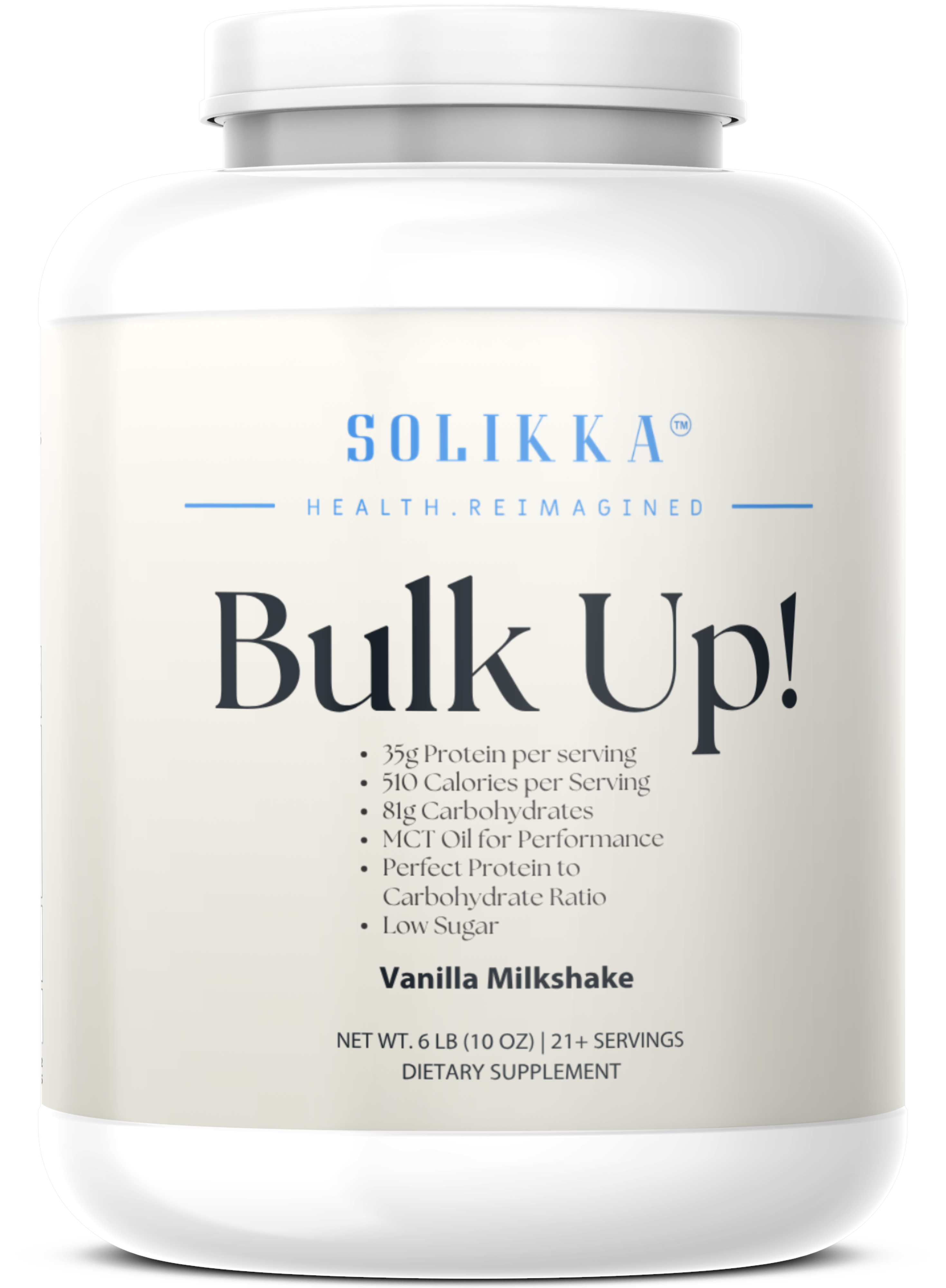6lb Bulk Up! Mass Gainer Vanilla Milkshake w/Low Sugar