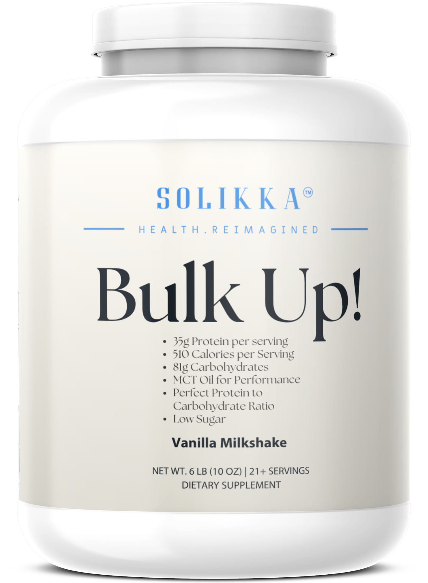 6lb Bulk Up! Mass Gainer Vanilla Milkshake w/Low Sugar