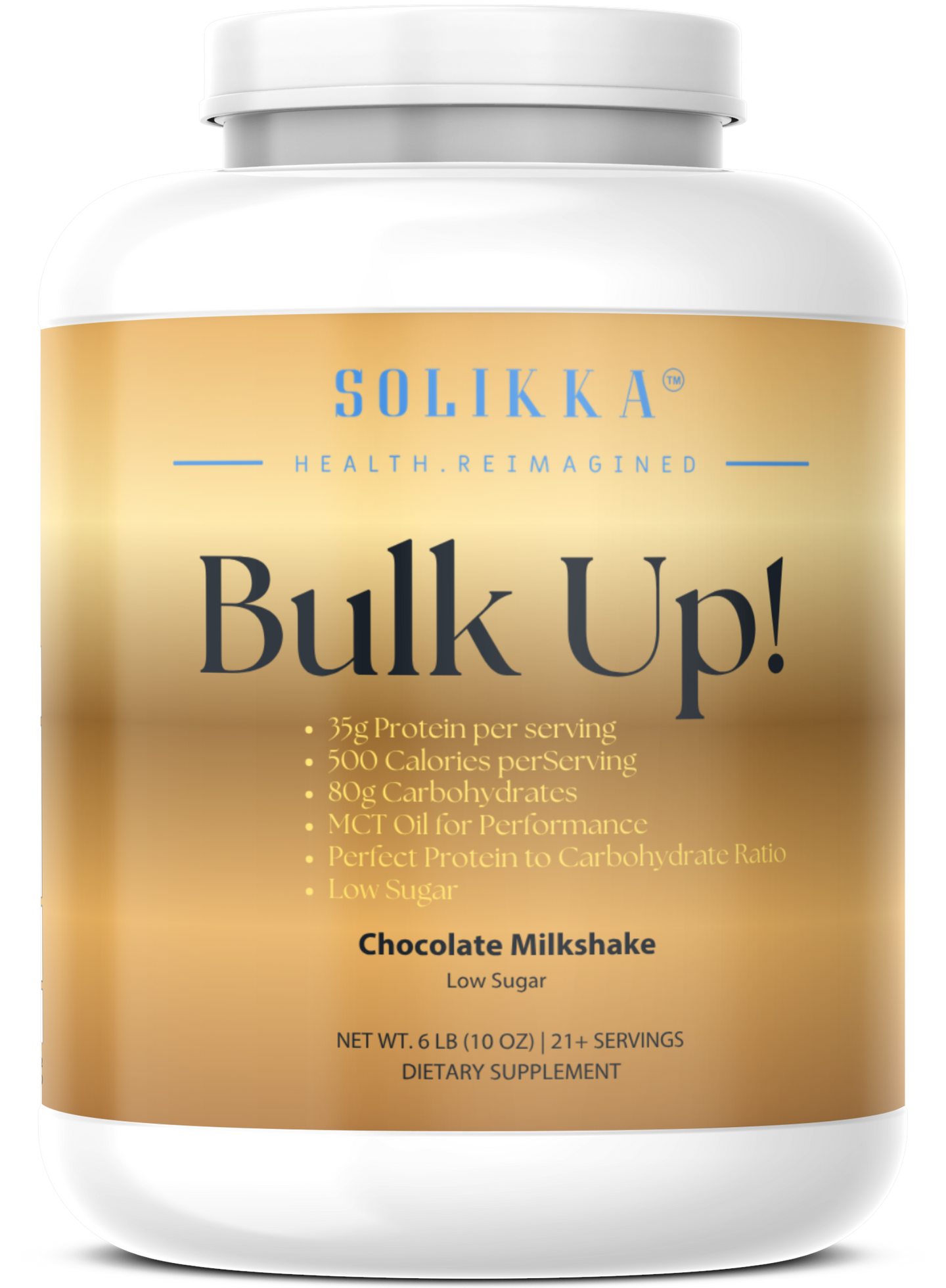 6lb Bulk Up! Mass Gainer Chocolate Milkshake w/Low Sugar