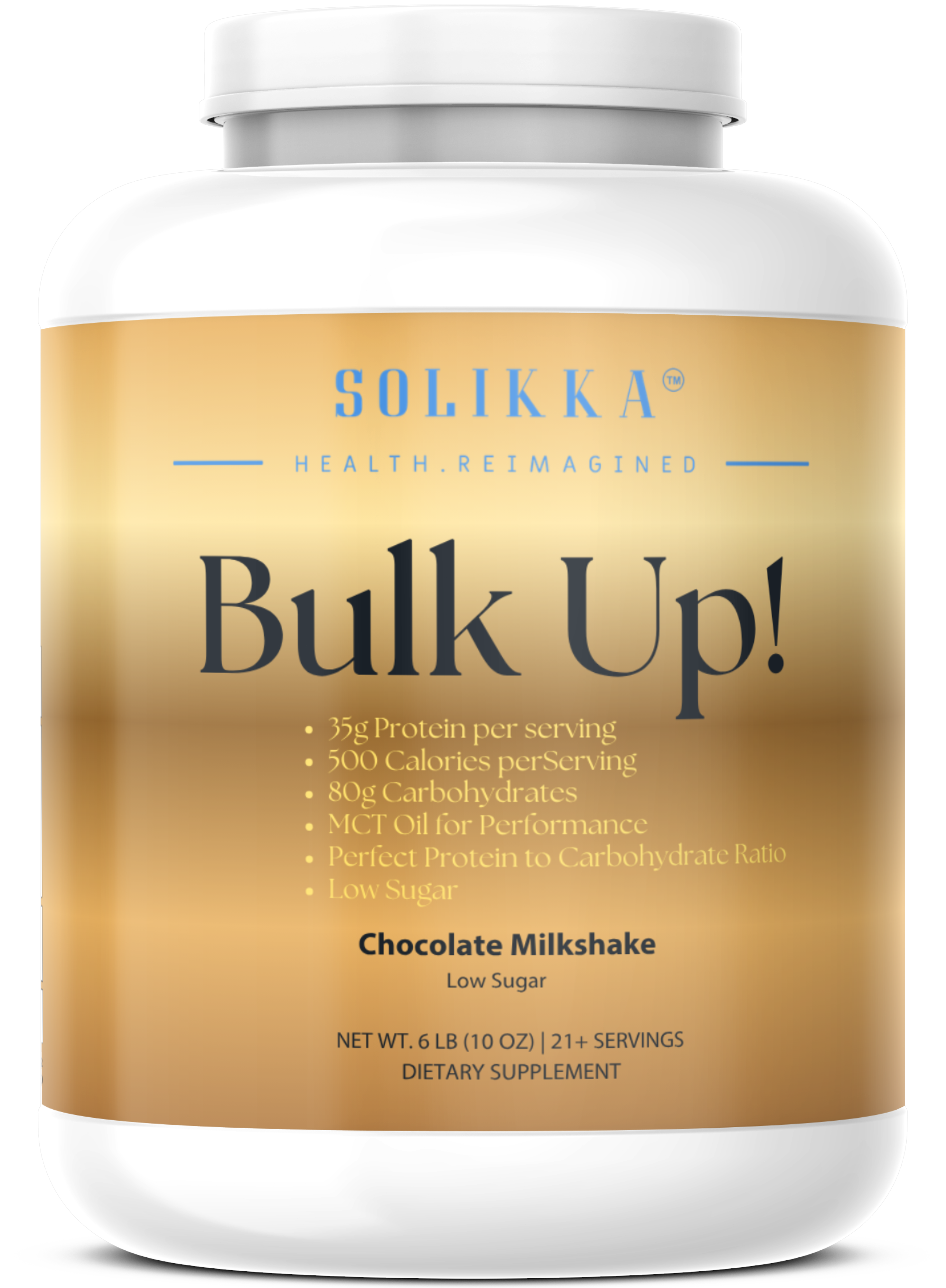 6lb Bulk Up! Mass Gainer Chocolate Milkshake w/Low Sugar
