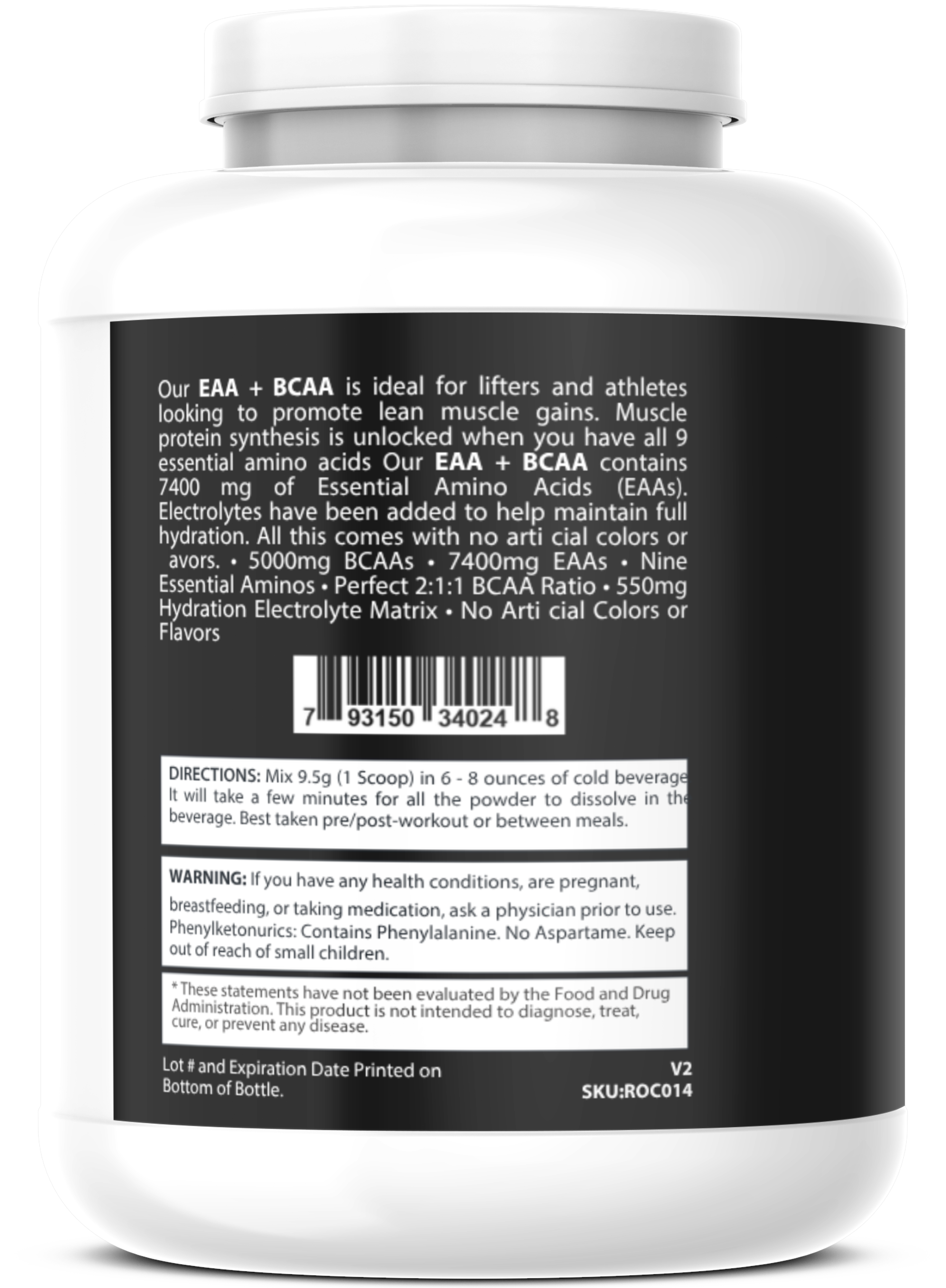 BCAA + EAA Strawberry Candy 300g w/Natural Flavor