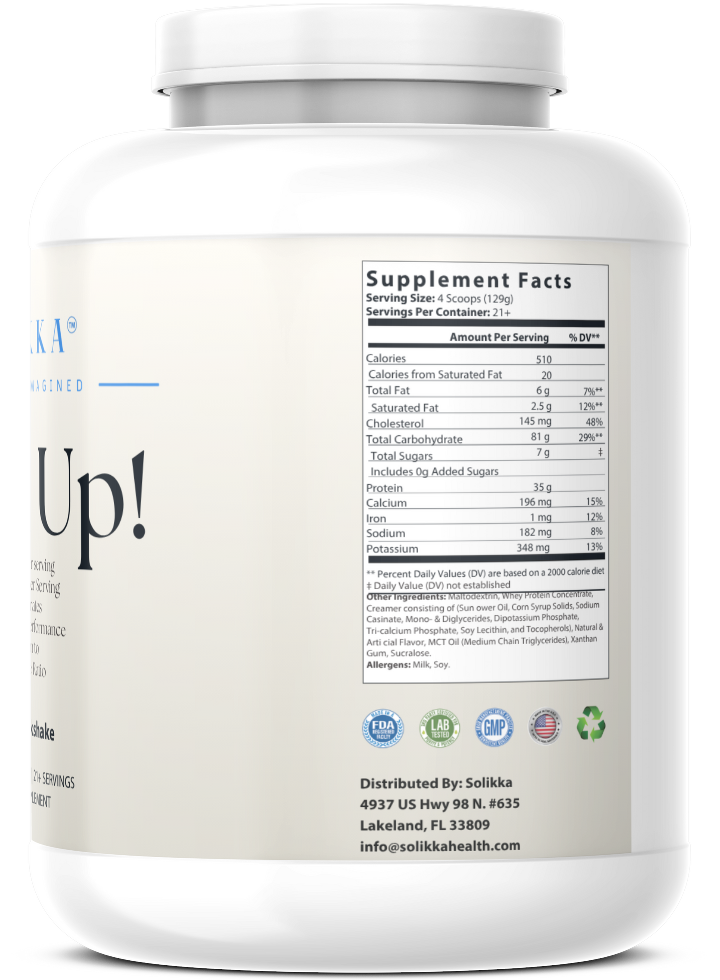 6lb Bulk Up! Mass Gainer Vanilla Milkshake w/Low Sugar