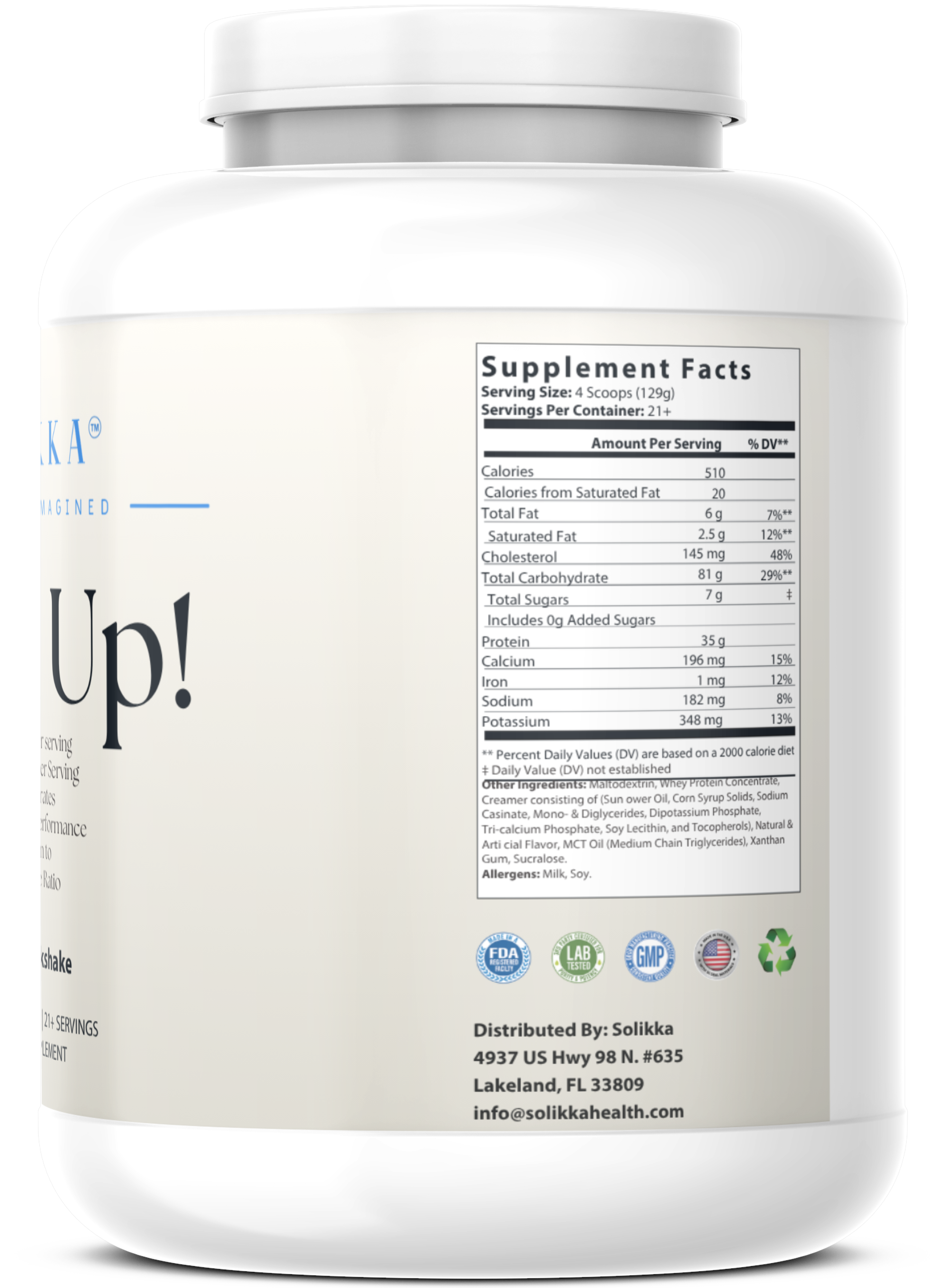 6lb Bulk Up! Mass Gainer Vanilla Milkshake w/Low Sugar