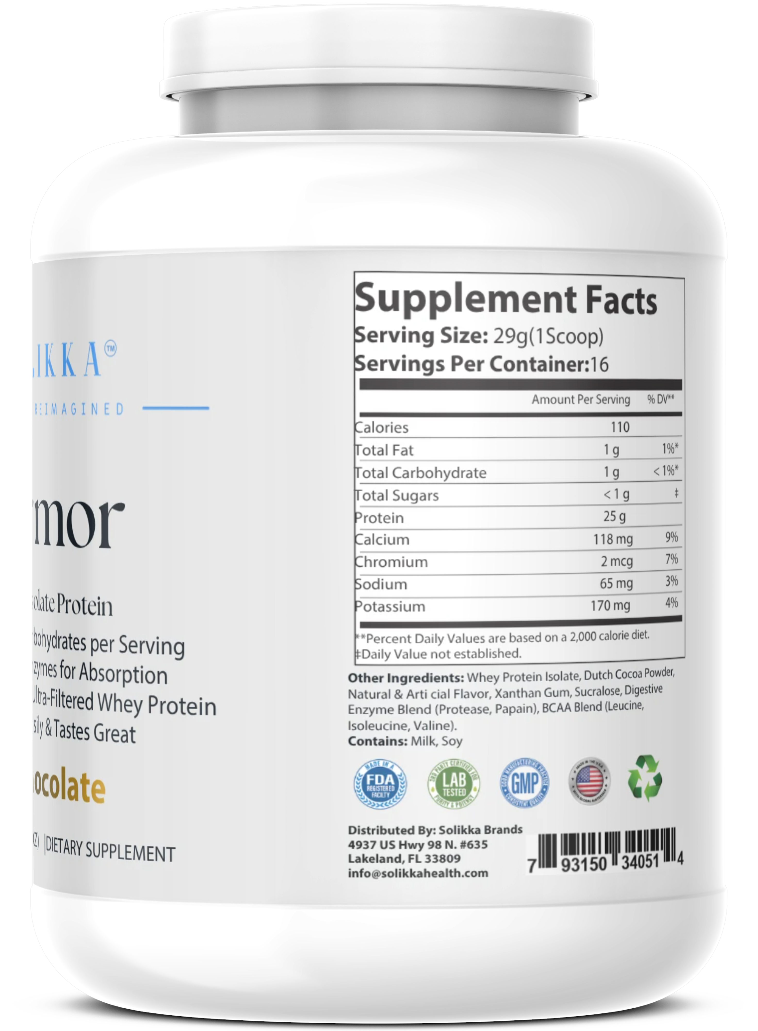 1lb 100% Whey Armor Isolate Protein Chocolate