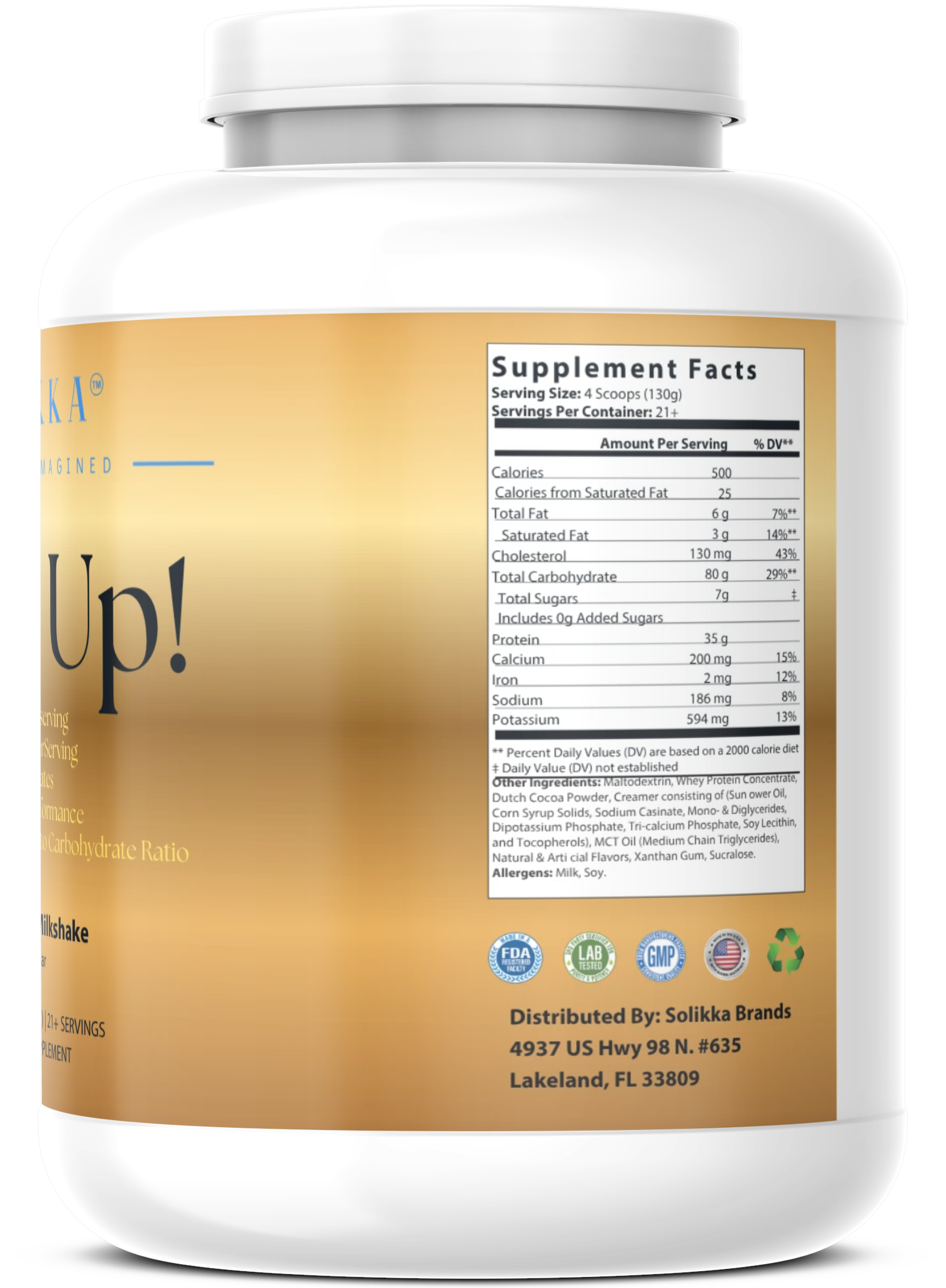 6lb Bulk Up! Mass Gainer Chocolate Milkshake w/Low Sugar